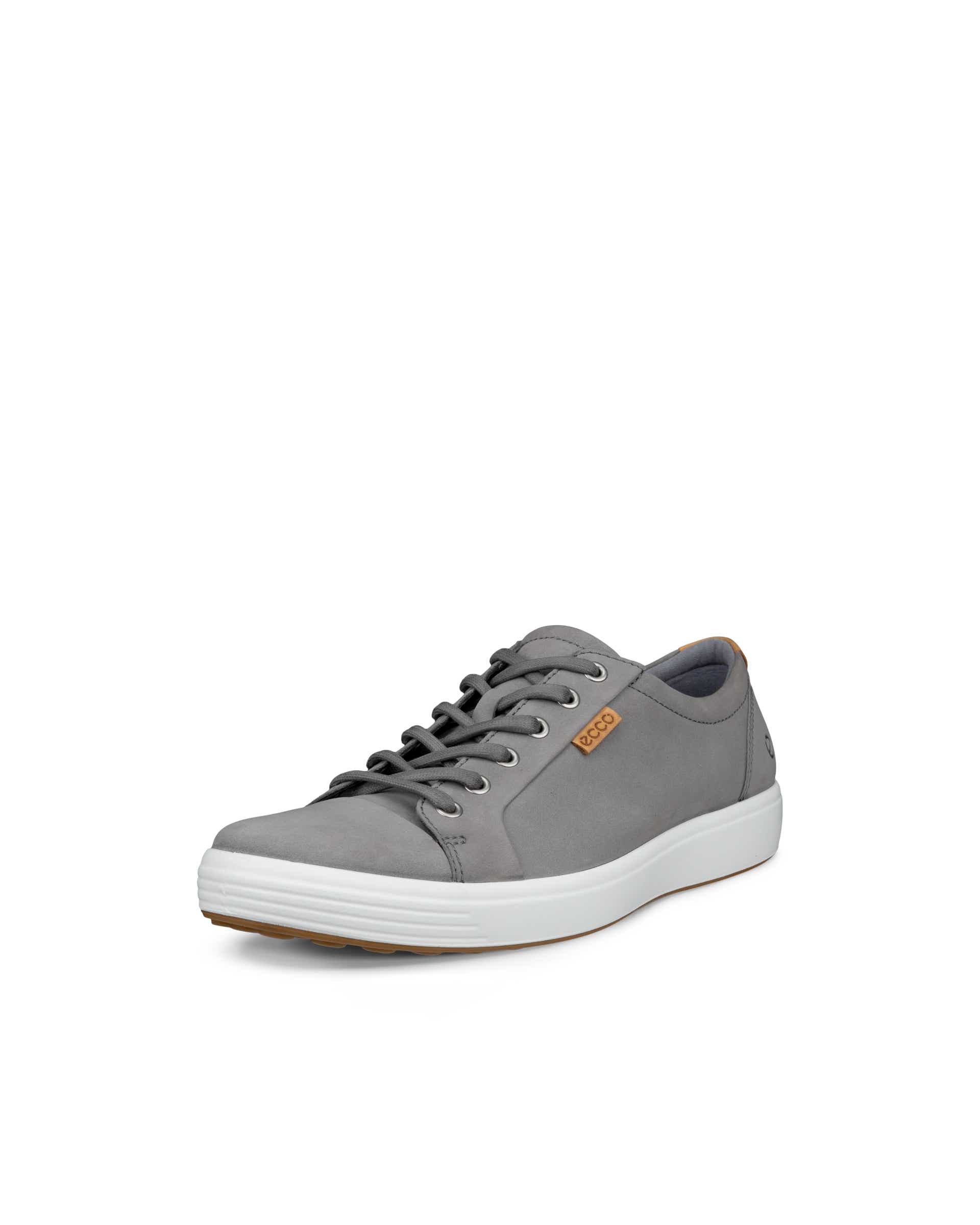 ECCO® Soft 7 Heren nubuck sneaker - Grijs - Main