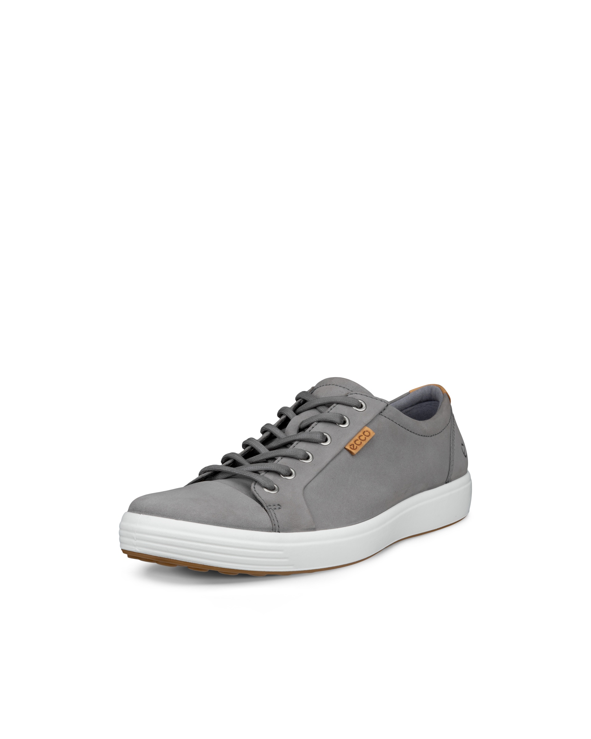 ECCO® Soft 7 Heren nubuck sneaker - Grijs - Main