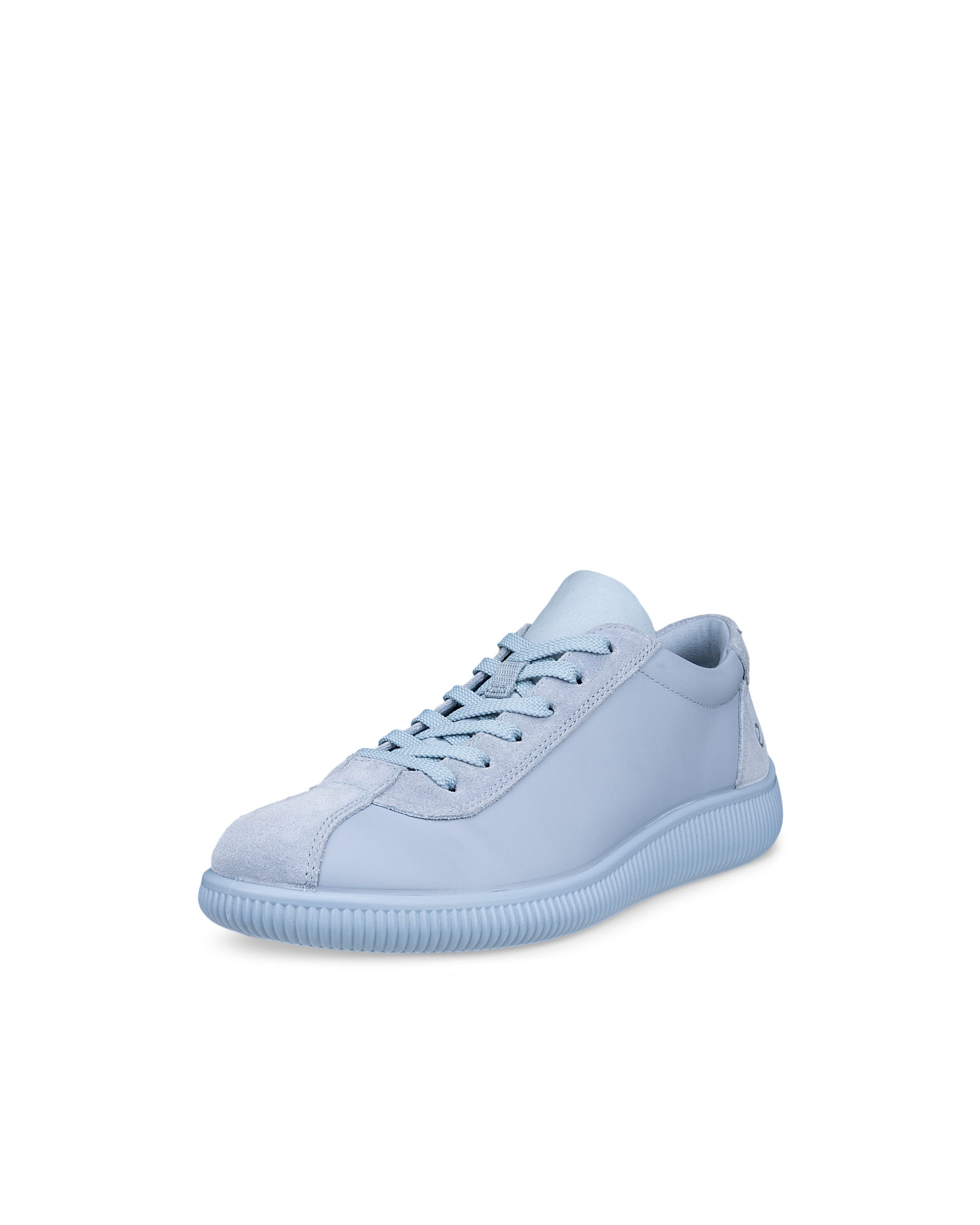 Women's ECCO® SOFT ZERO Leather Lace-Up Shoe - Blue - Main