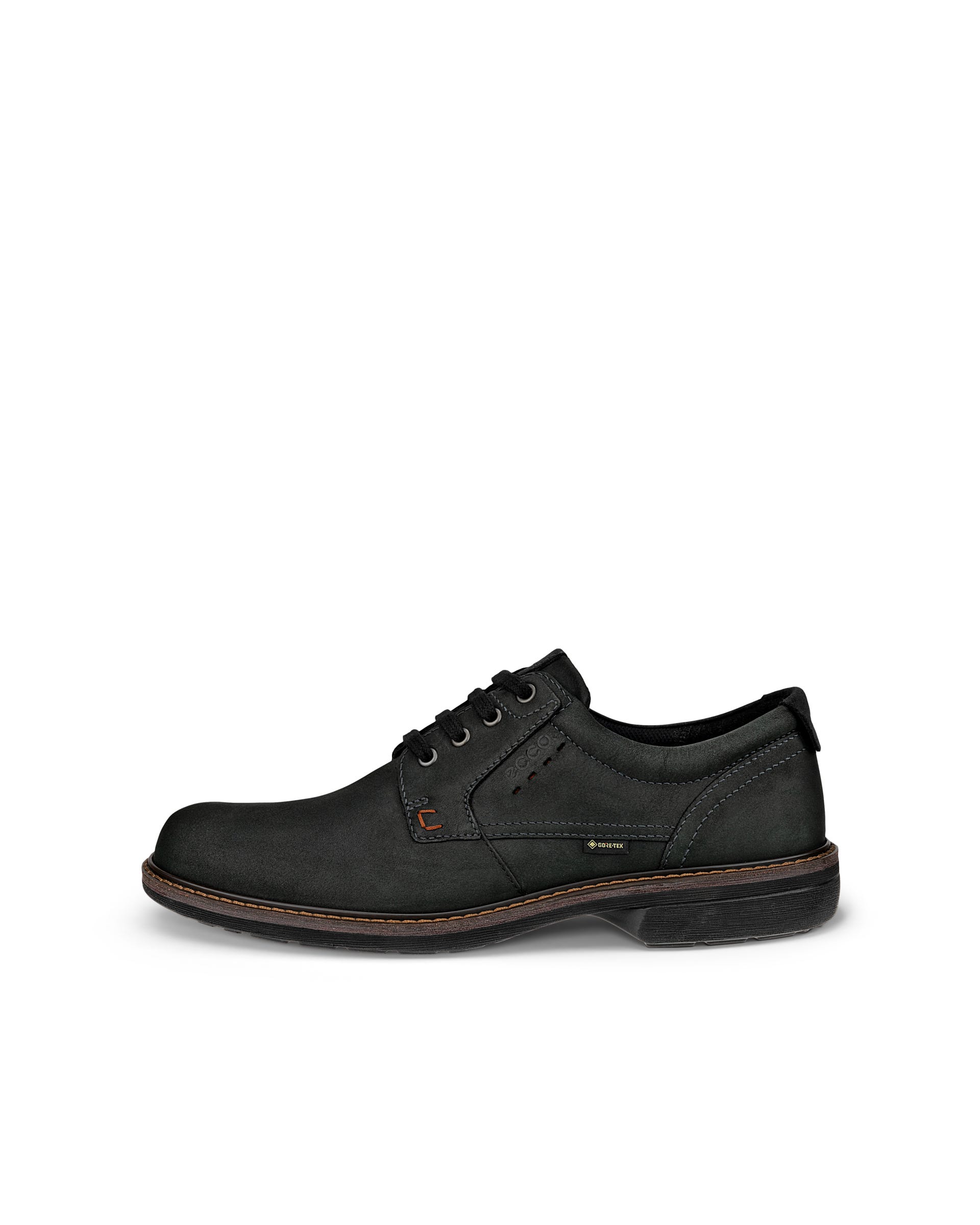 Men's ECCO® Turn Nubuck Gore-Tex Derby Shoe - Black - Outside
