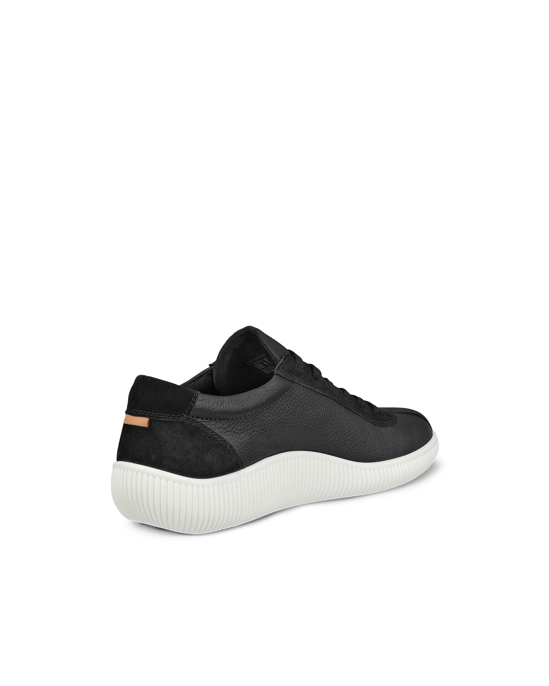 ECCO® Soft Zero Heren leren sneaker - Zwart - Back