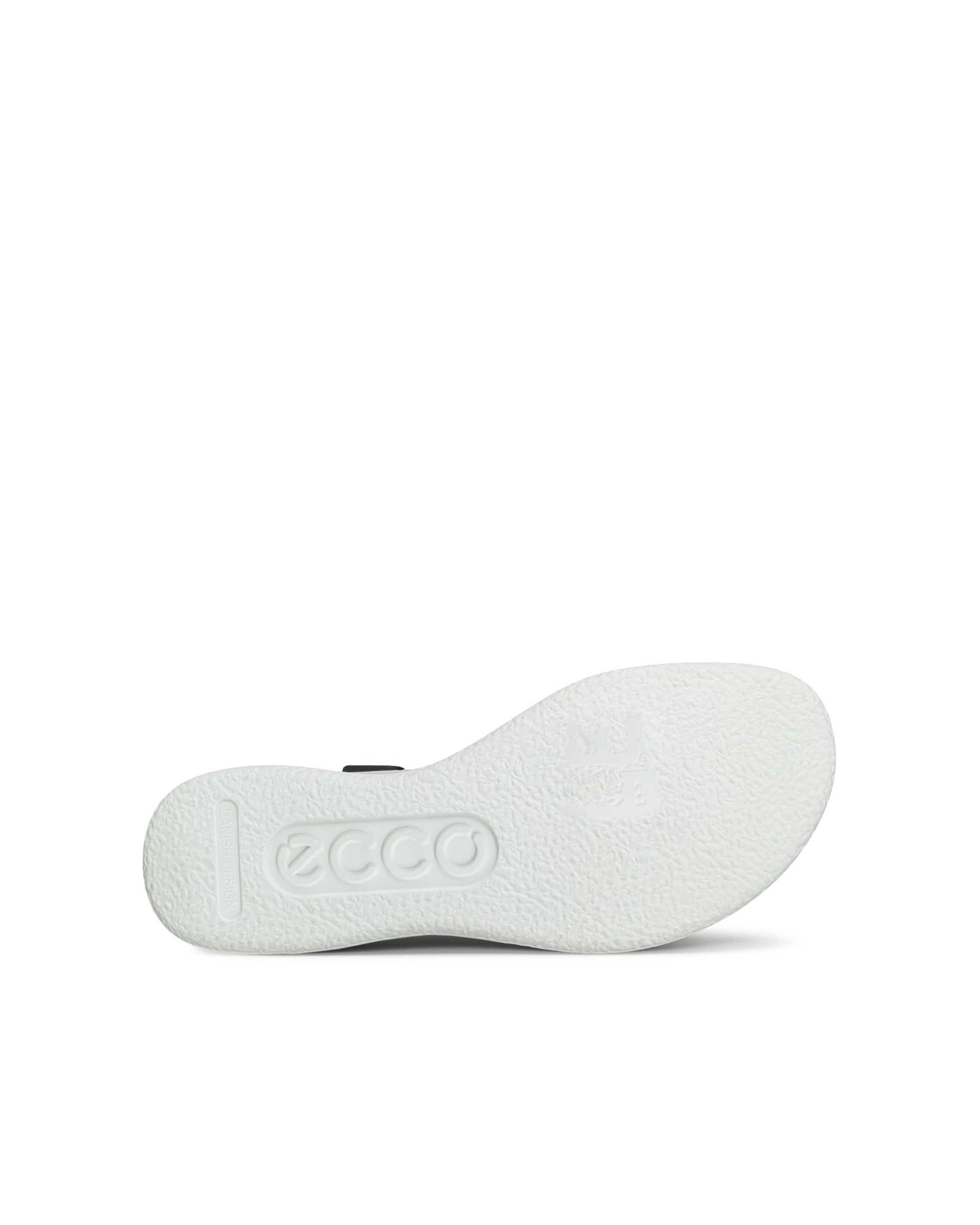 Women's ECCO® Flowt Nubuck Cork-Heeled Wedge Sandal - Black - Sole