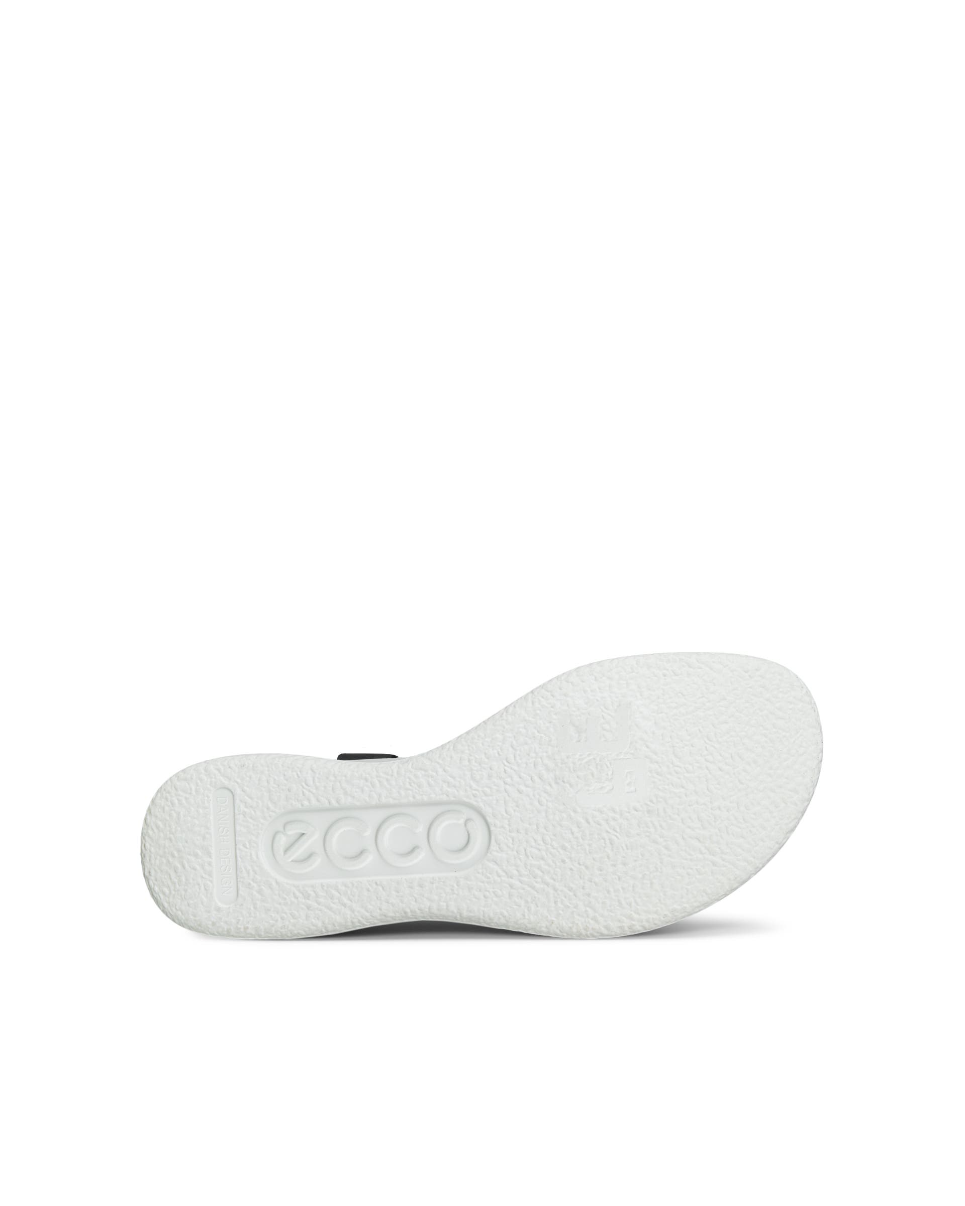 Women's ECCO® Flowt Nubuck Cork-Heeled Wedge Sandal - Black - Sole