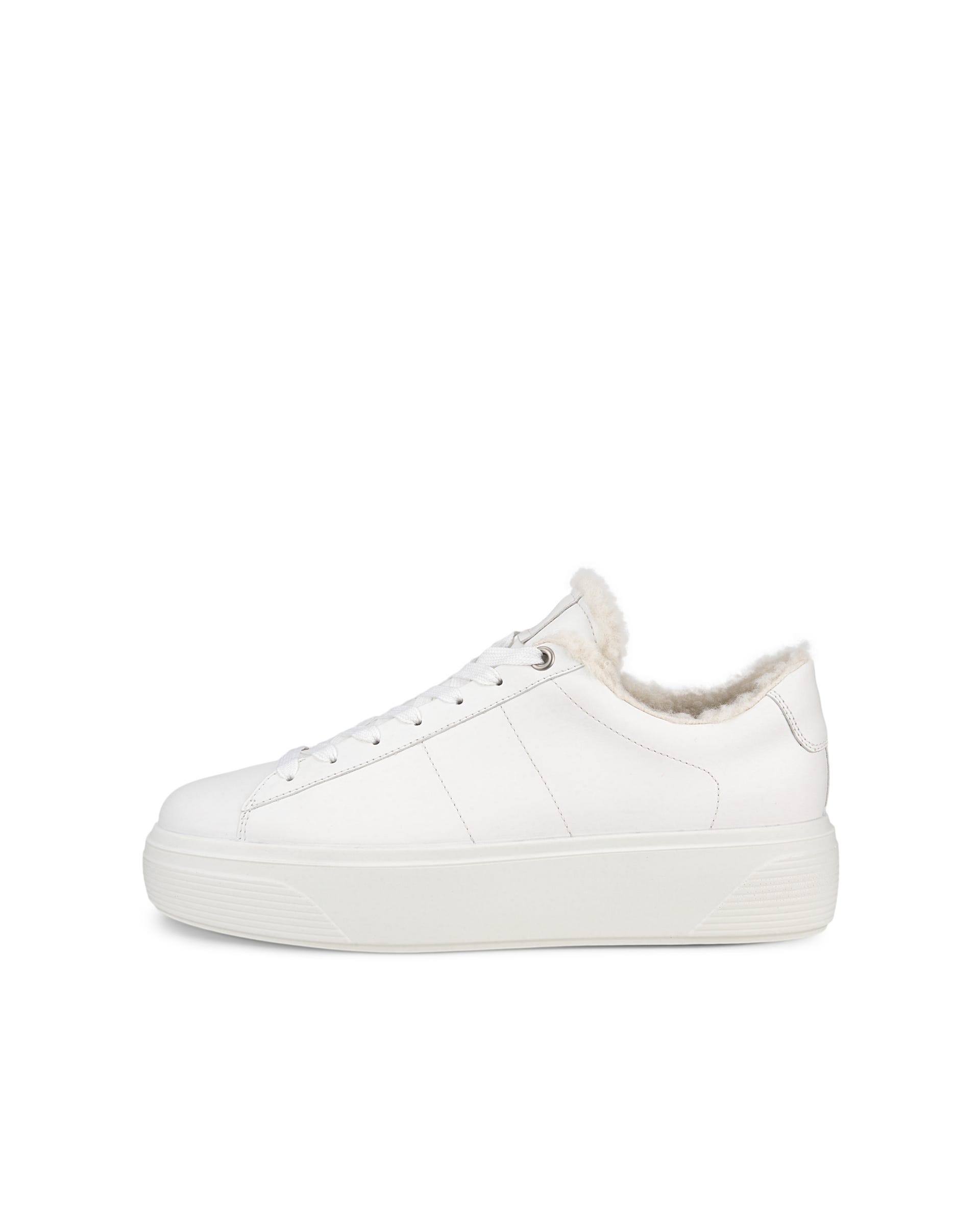 Women's ECCO® Street Platform Leather Sneaker - White - Outside
