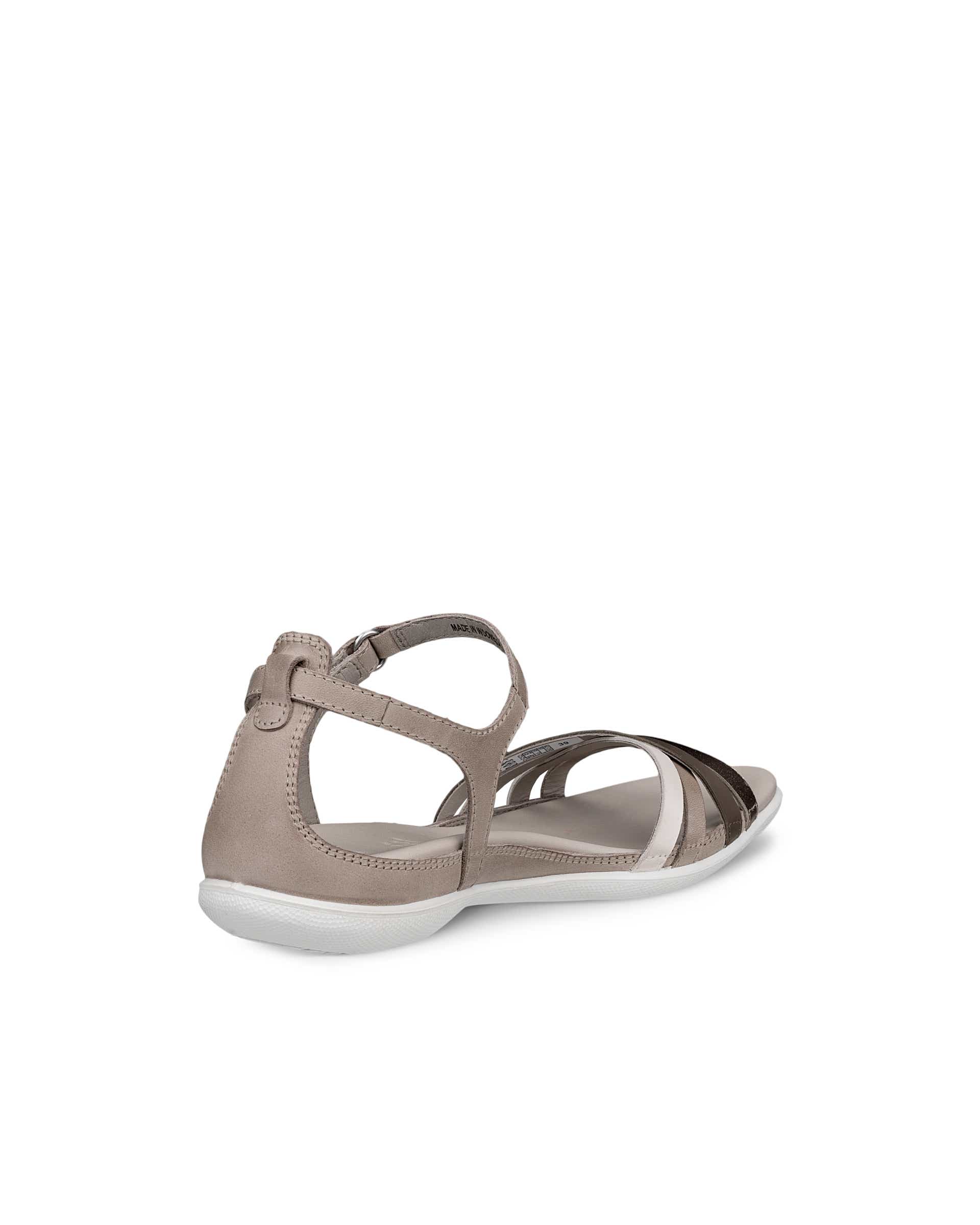 Women's ECCO® Flash Leather Flat Sandal - Gray - Back