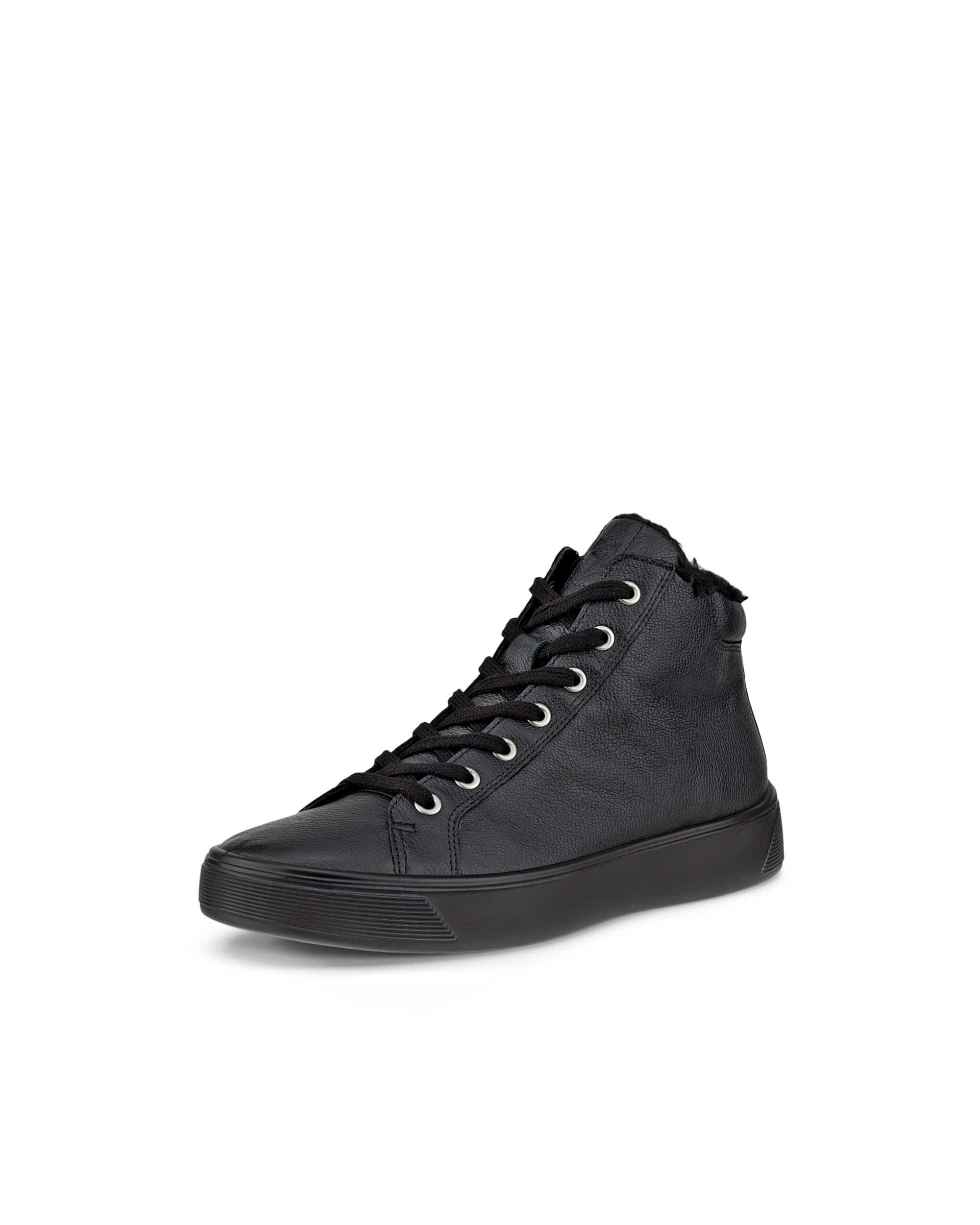 ECCO® Street Tray Dames hoge leren sneaker - Zwart - Main