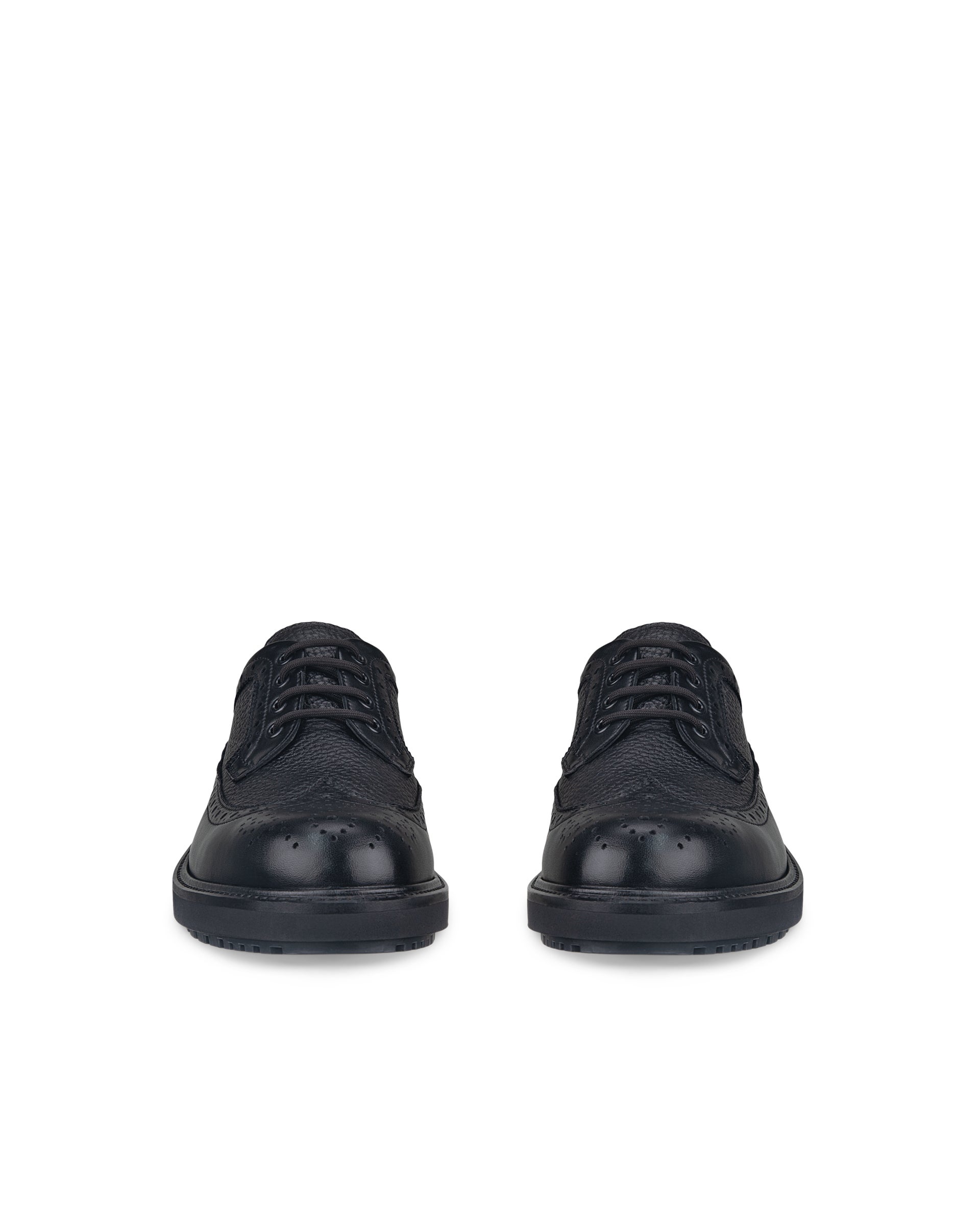 Men's ECCO® Metropole Oslo Leather Brogue Shoe - Black - Front pair