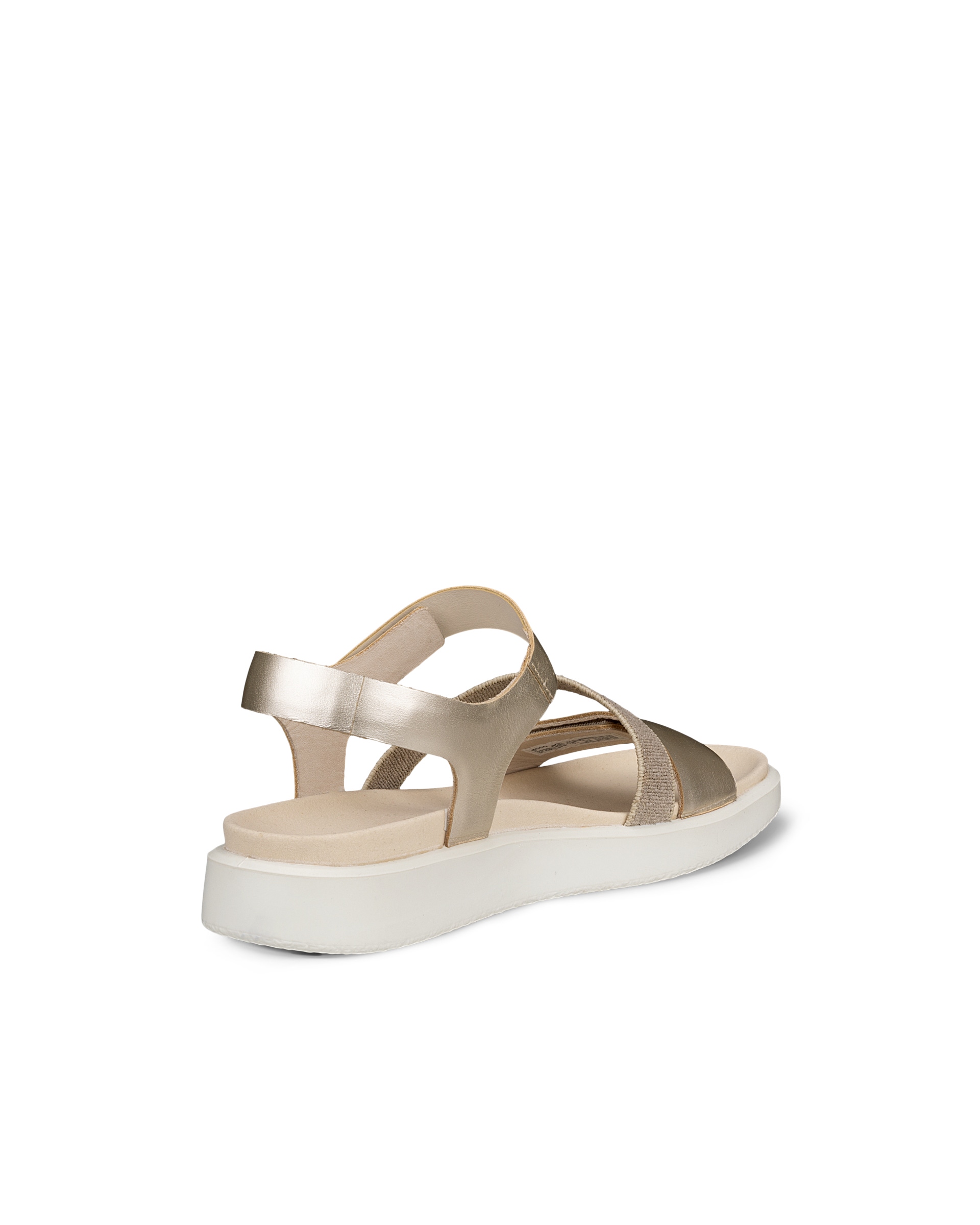 ECCO® Flowt sandale plate en cuir pour femme - Métallisé - Back