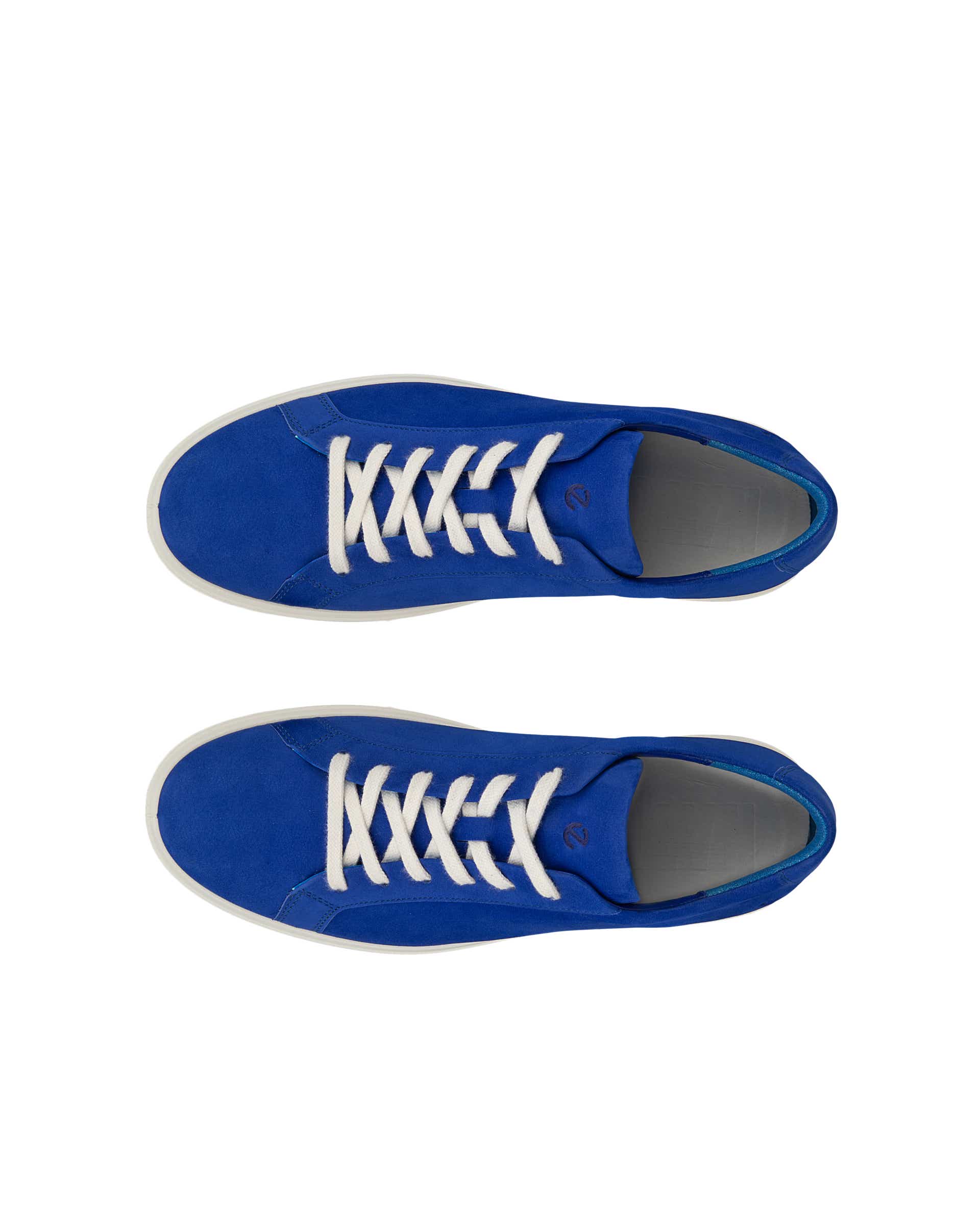 ECCO® Soft 60 Heren nubuck sneaker - Blauw - Top left pair
