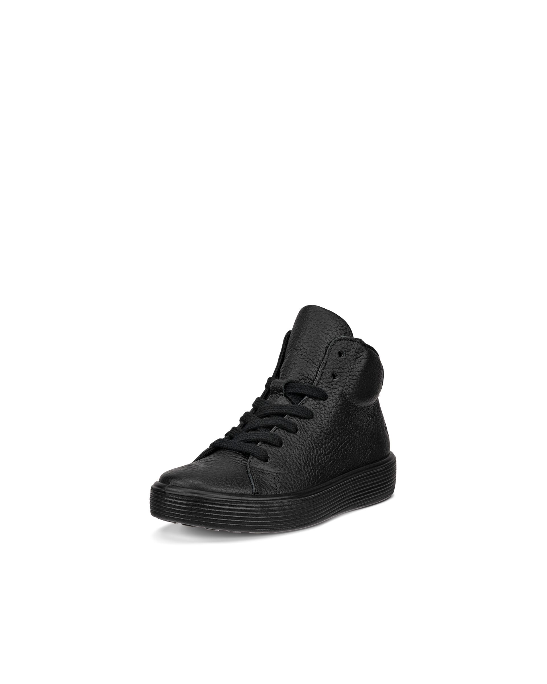 ECCO® Soft 60 Kinder High-Top Sneaker aus Leder  - Schwarz - Outside
