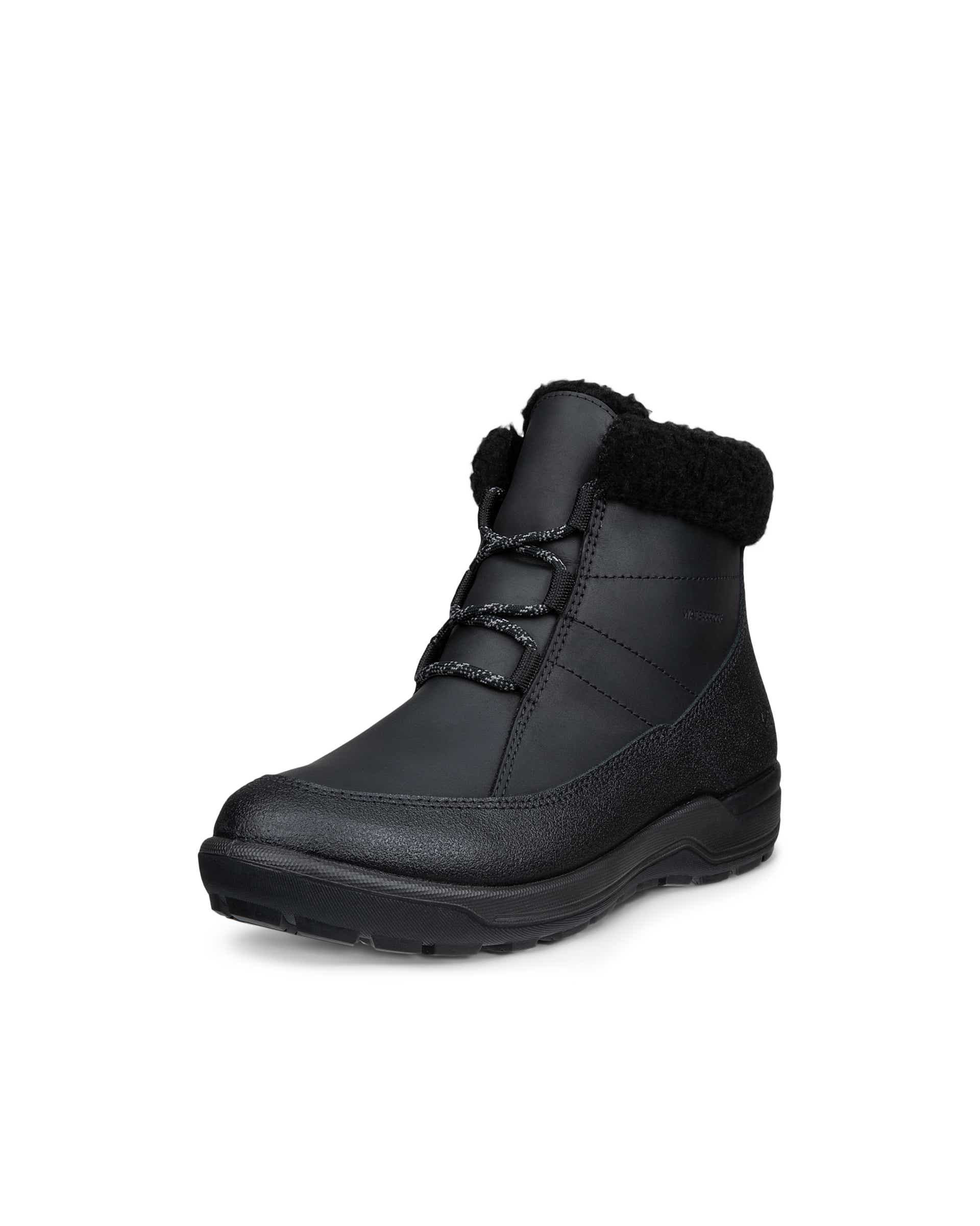 Women's ECCO® TRACE LITE Nubuck Waterproof Winter Boot - Black - Main
