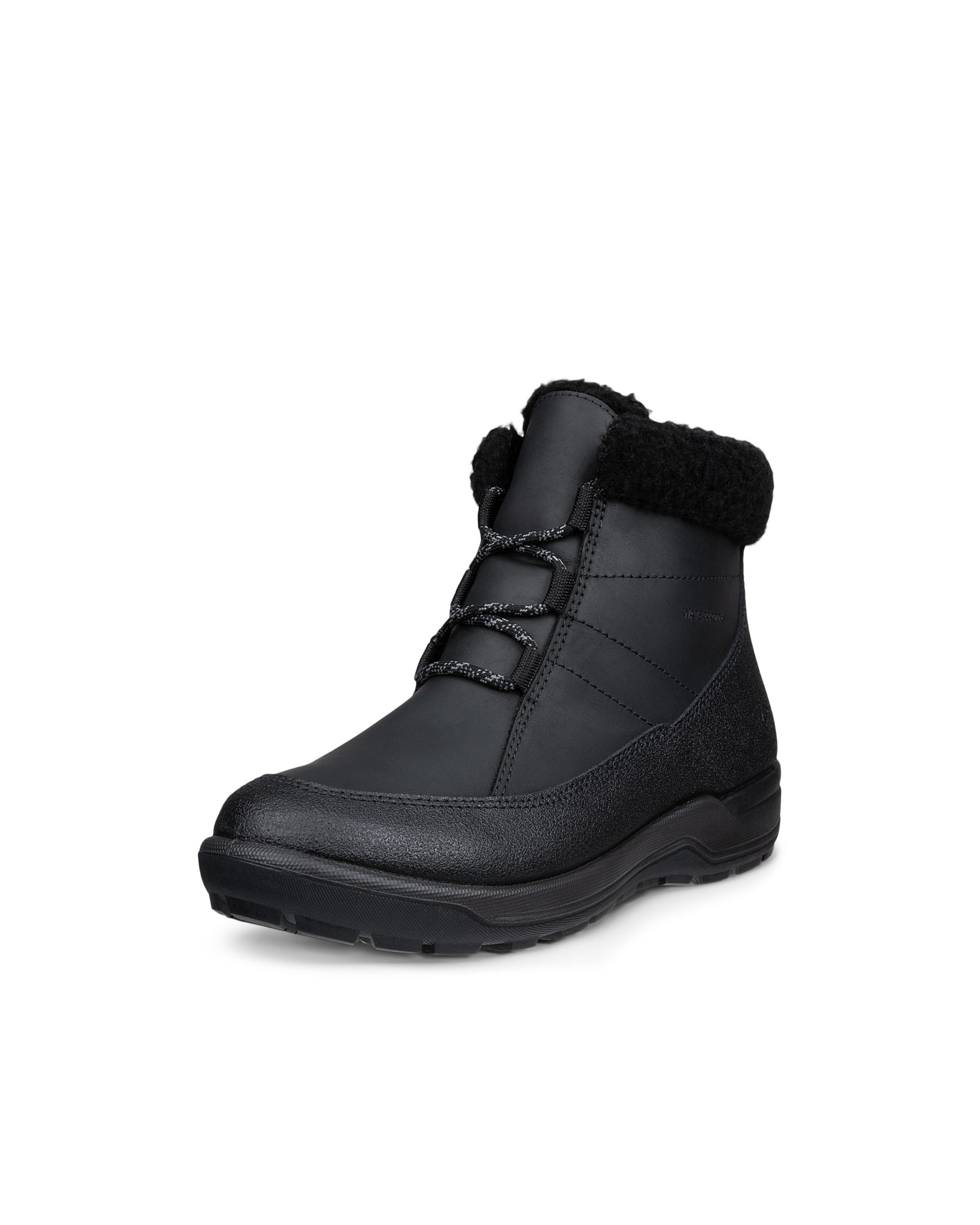 Women's ECCO® TRACE LITE Nubuck Waterproof Winter Boot - Black - Outside