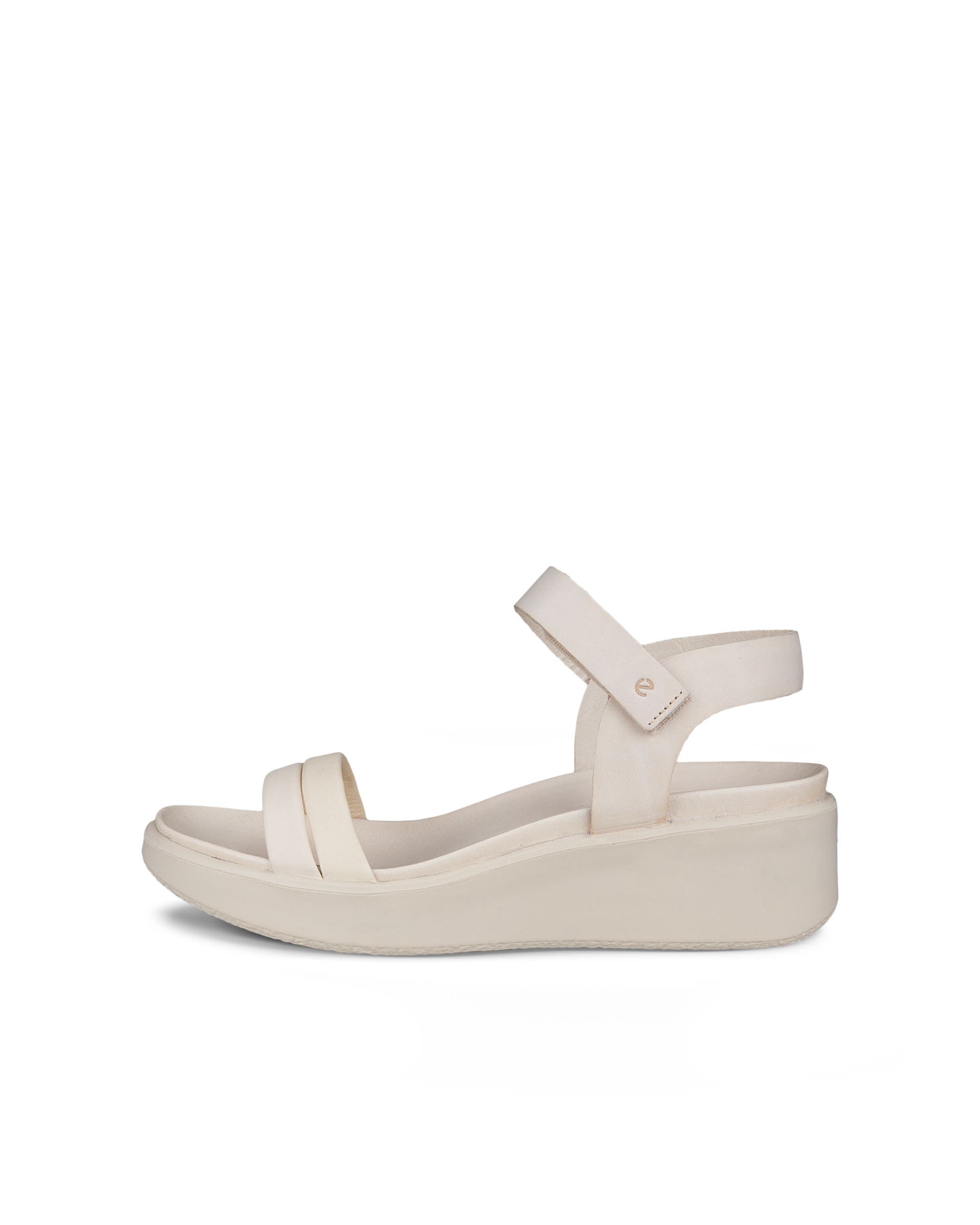 Women's ECCO® Flowt Wedge LX Leather Sandal - Beige - Outside