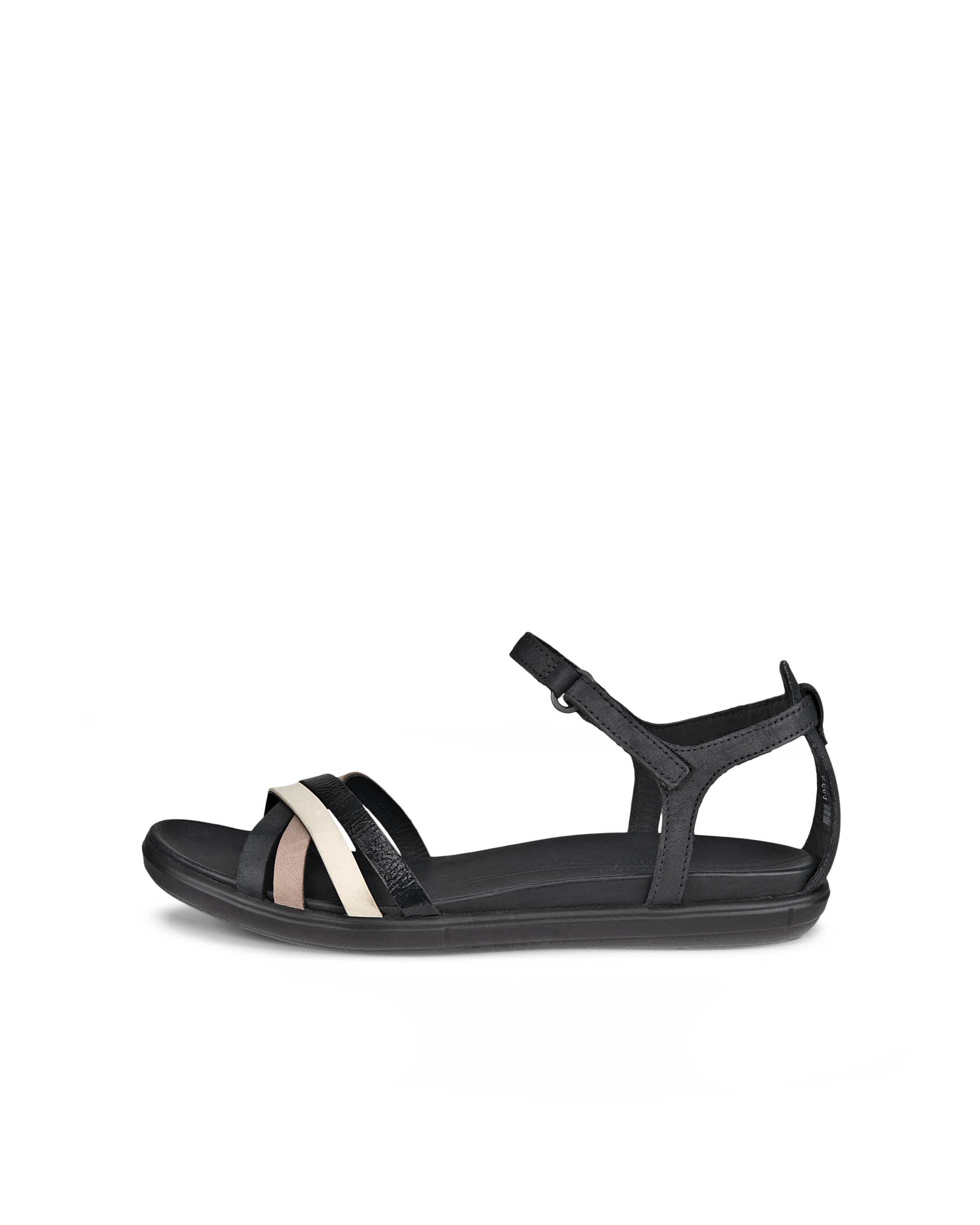 ECCO Simpil Sandal ウィメンズ ヌバックフラットサンダル - ブラック - Outside