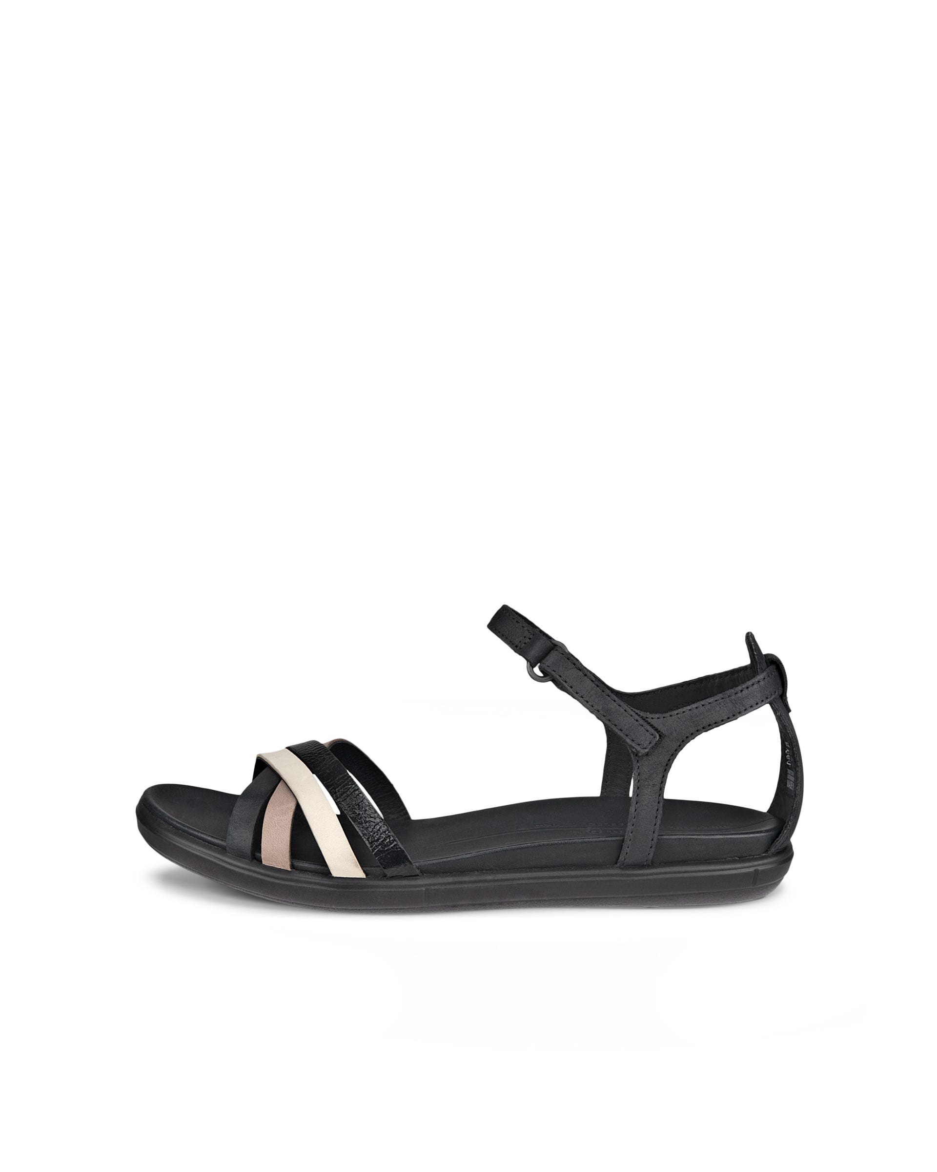 ECCO Simpil Sandal ウィメンズ ヌバックフラットサンダル - ブラック - Outside