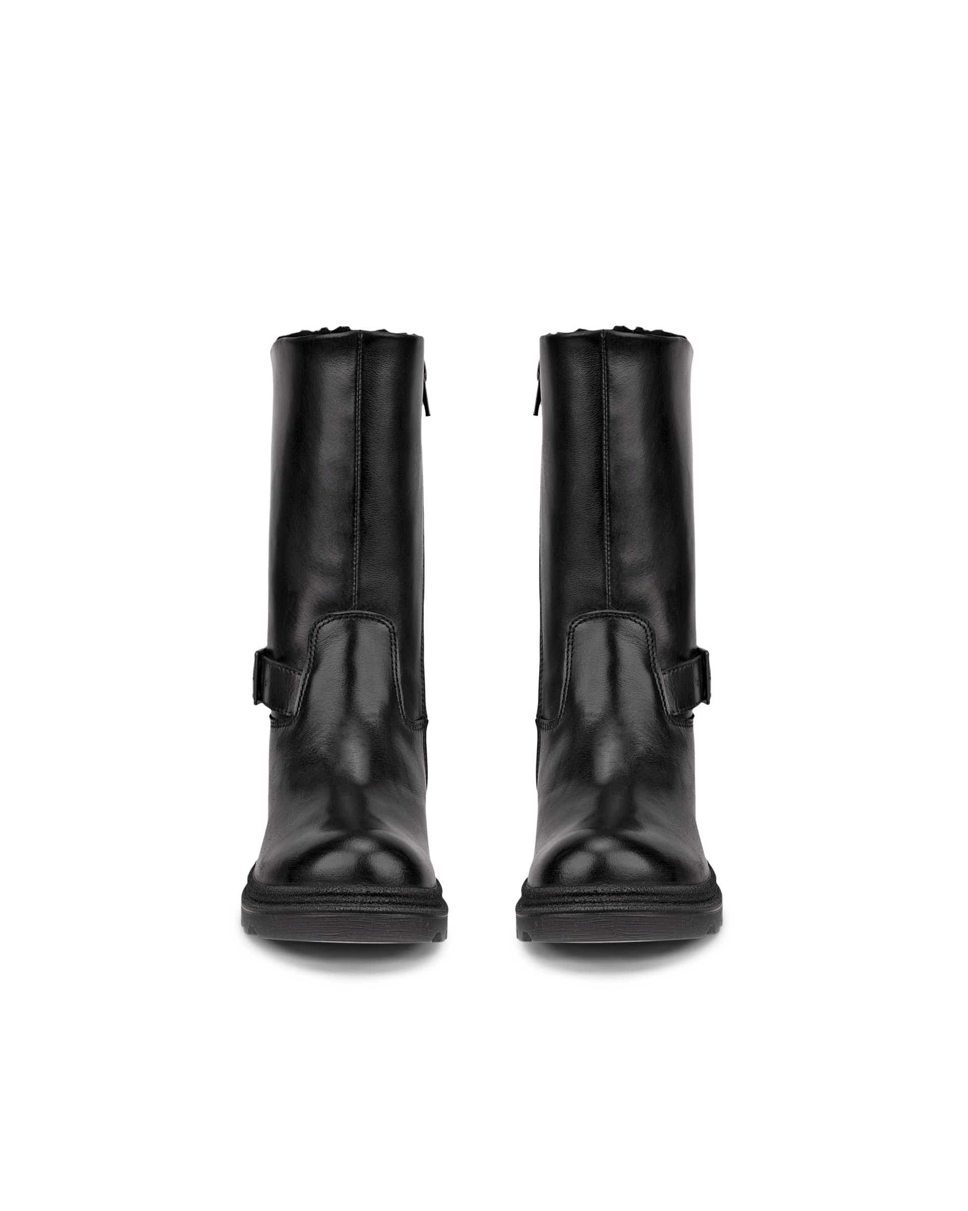 Kids' ECCO® Grainer Leather Waterproof High-Cut Boot - Black - Front pair
