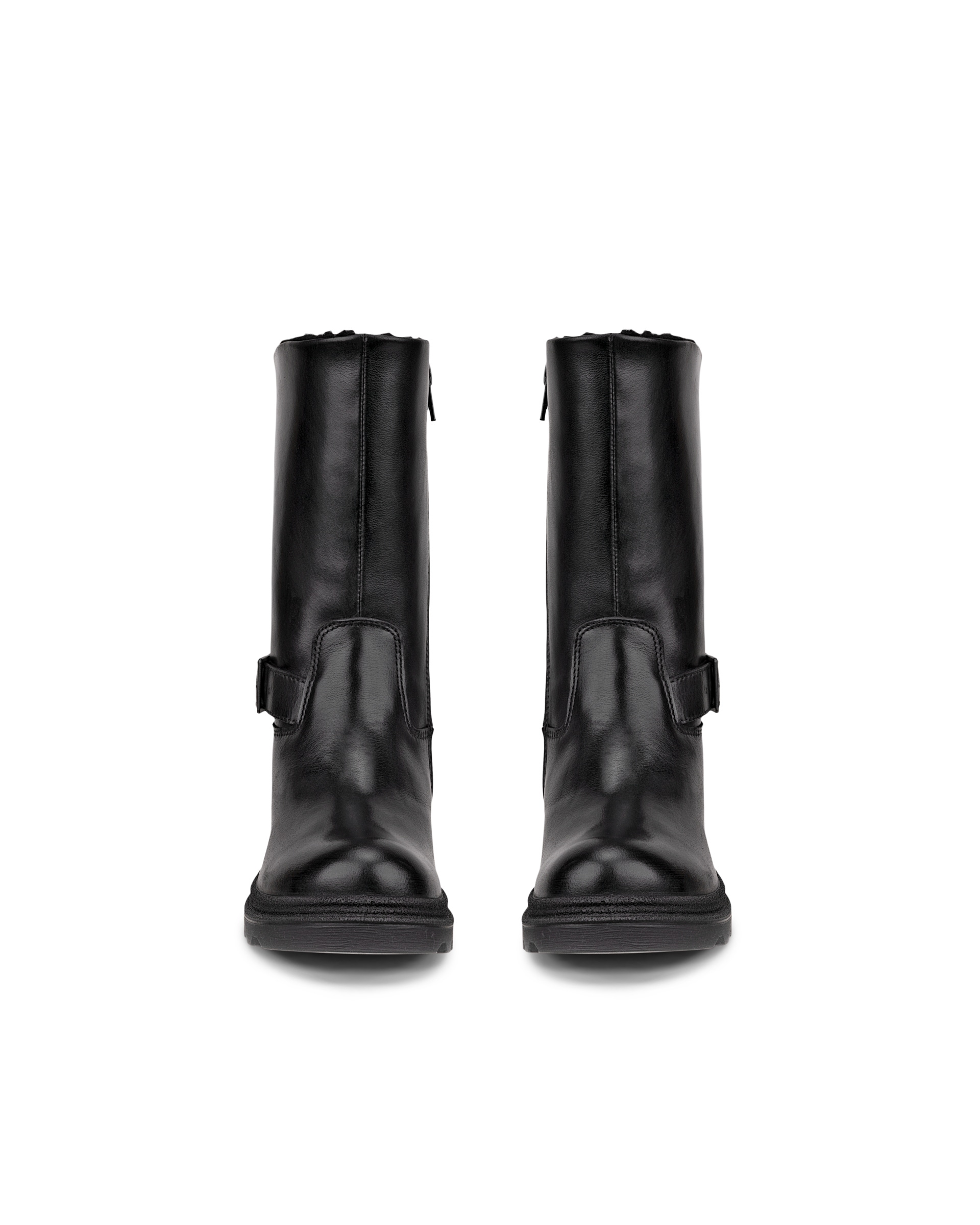 ECCO® Grainer Kinder Wasserdichte Hoher Stiefel aus Leder - Schwarz - Front pair