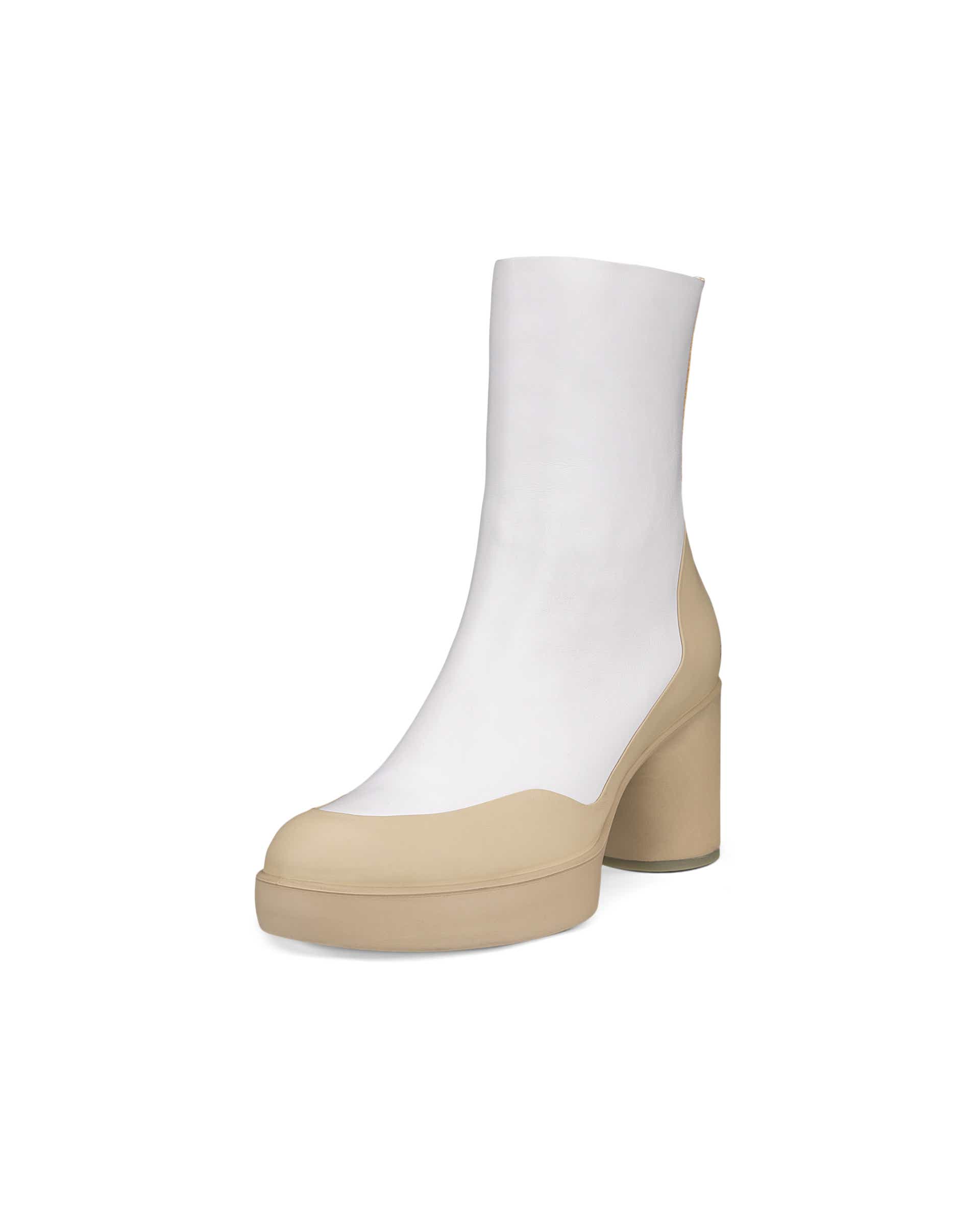 ECCO Shape Sculpted Motion 55 ウィメンズ レザーアンクルブーツ - ホワイト - Main