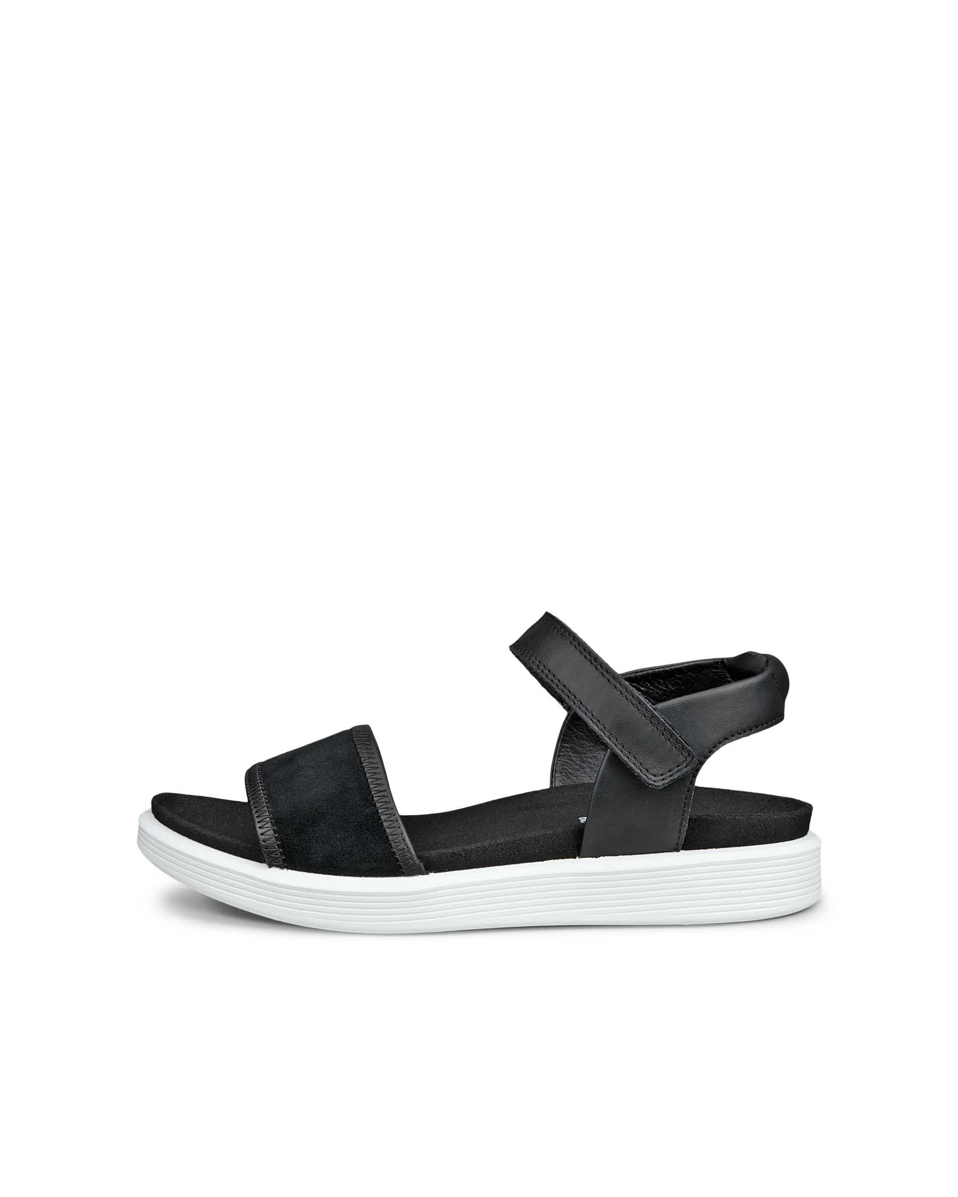 ECCO® SOFT SANDAL sandaler i læder med to remme til damer - Sort - Outside
