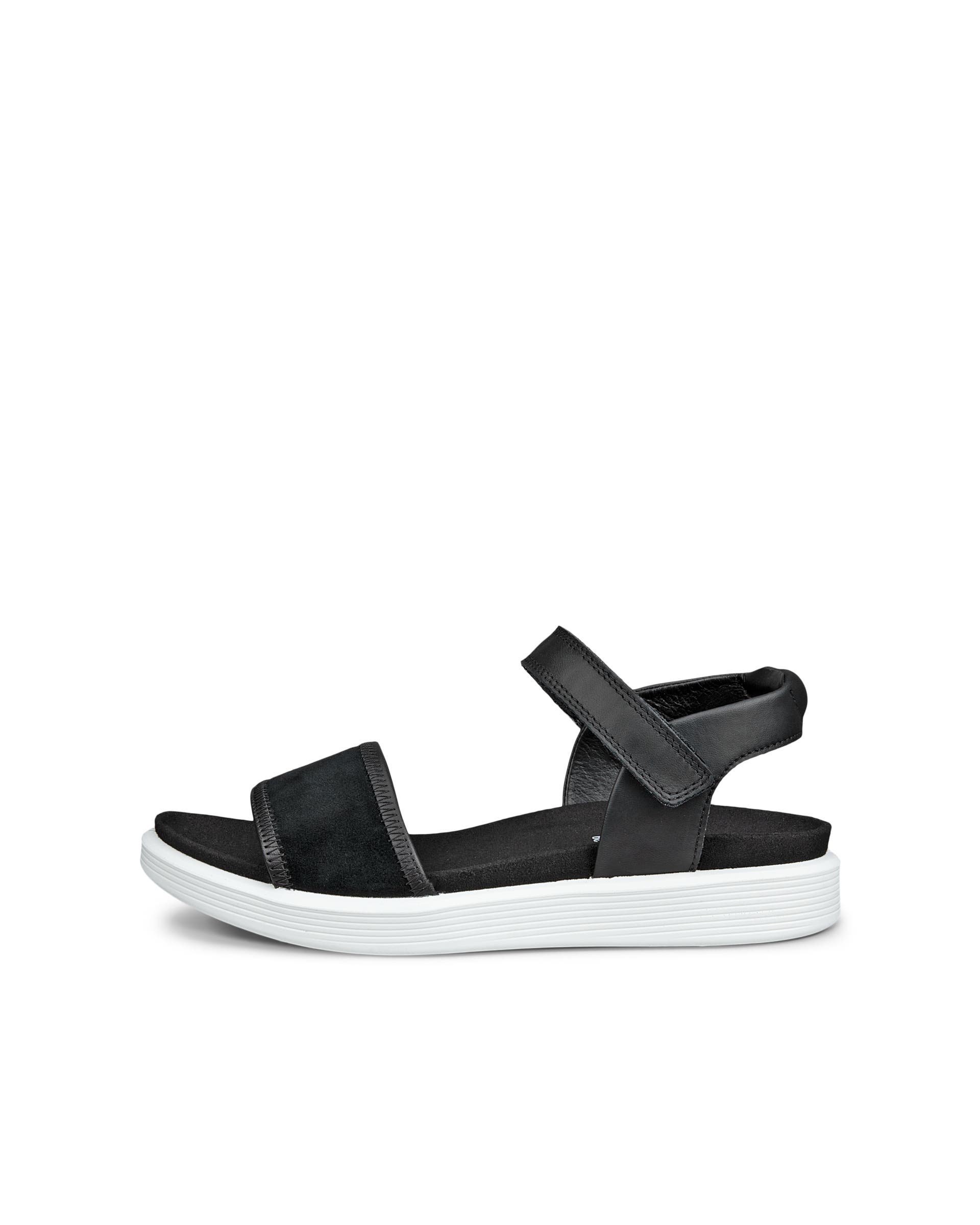 ECCO® SOFT SANDAL sandaler i læder med to remme til damer - Sort - Outside