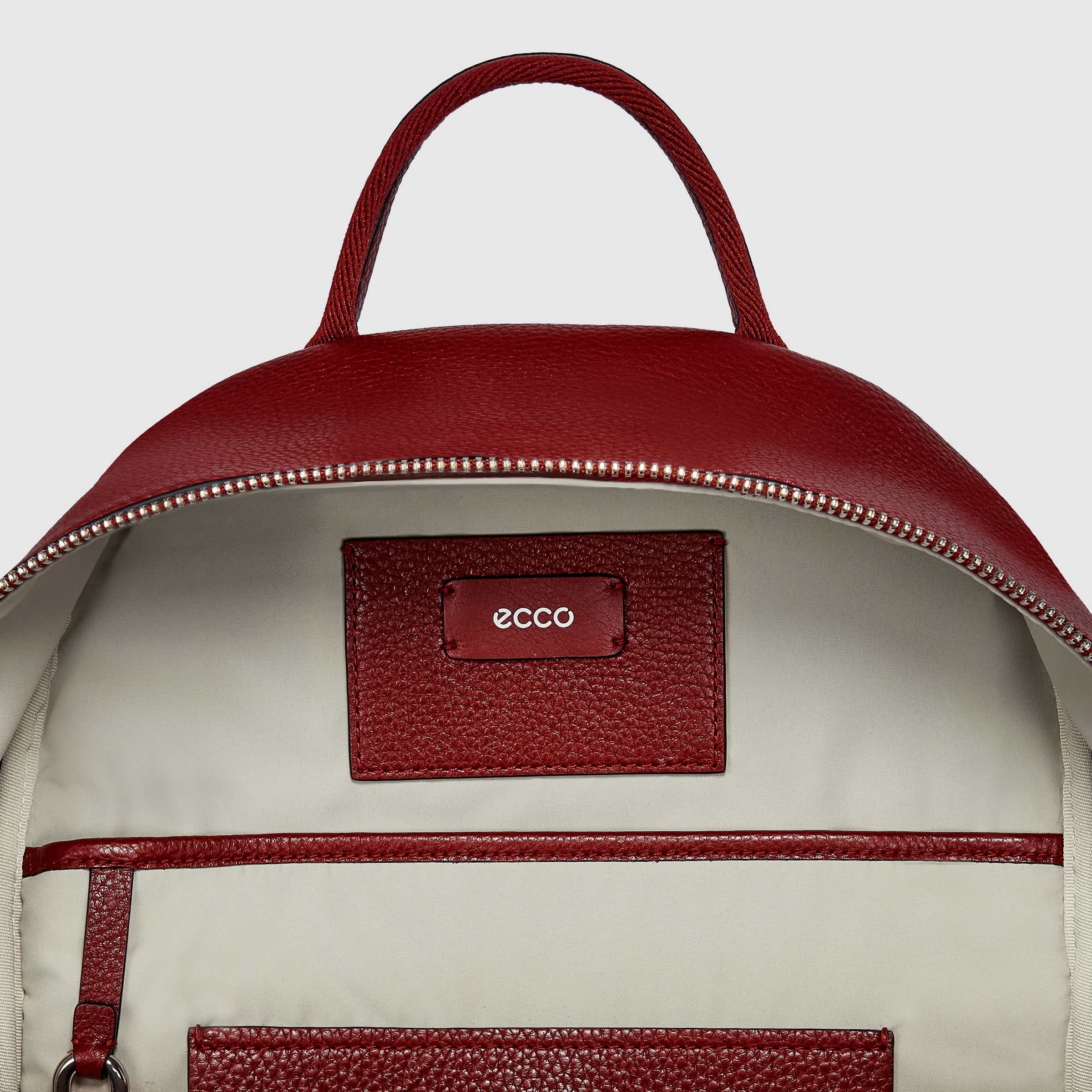 ECCO® Textureblock Leather Backpack - Red - Inside