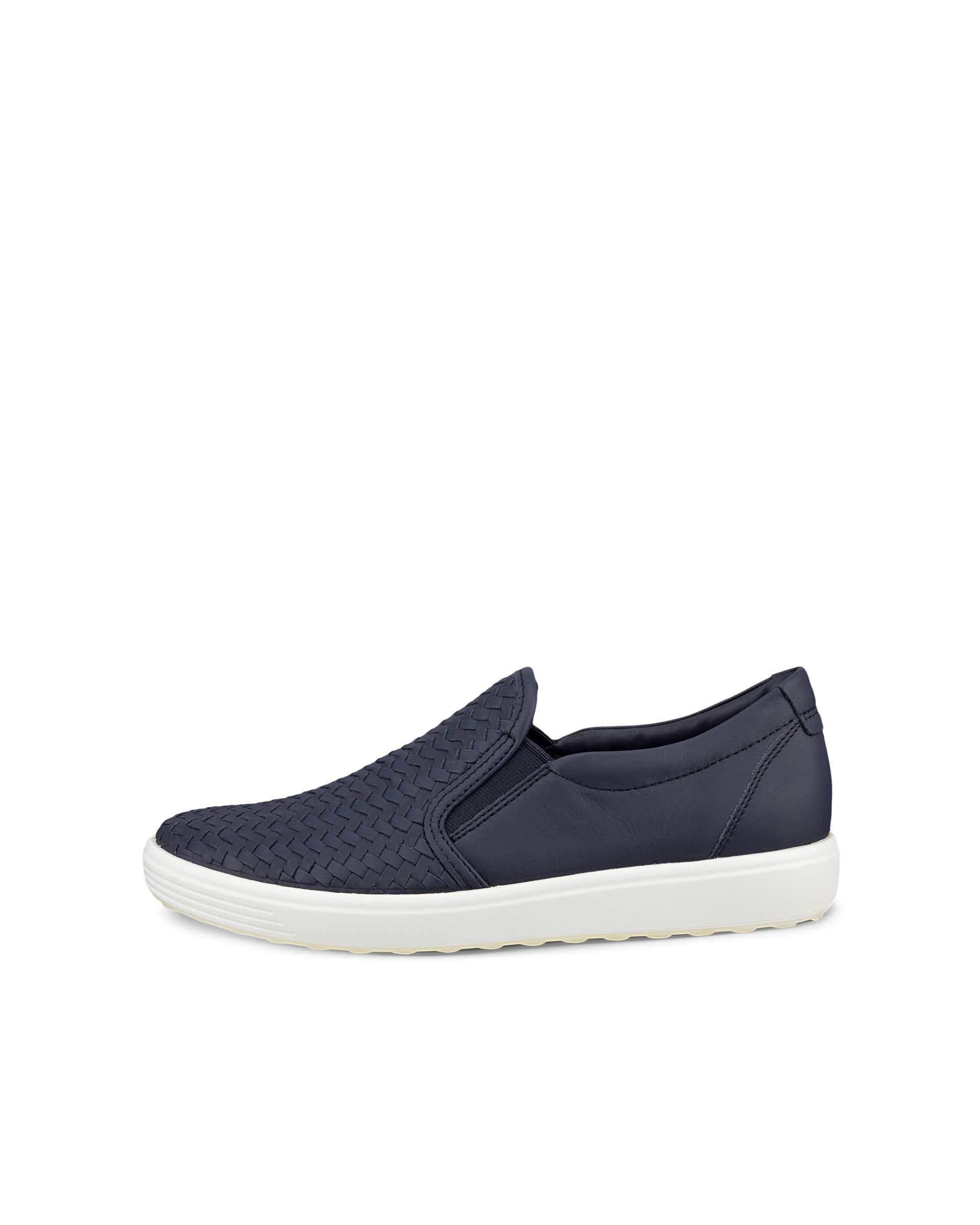 ECCO Soft 7 ウィメンズ レザースリッポンスニーカー - ブルー - Outside