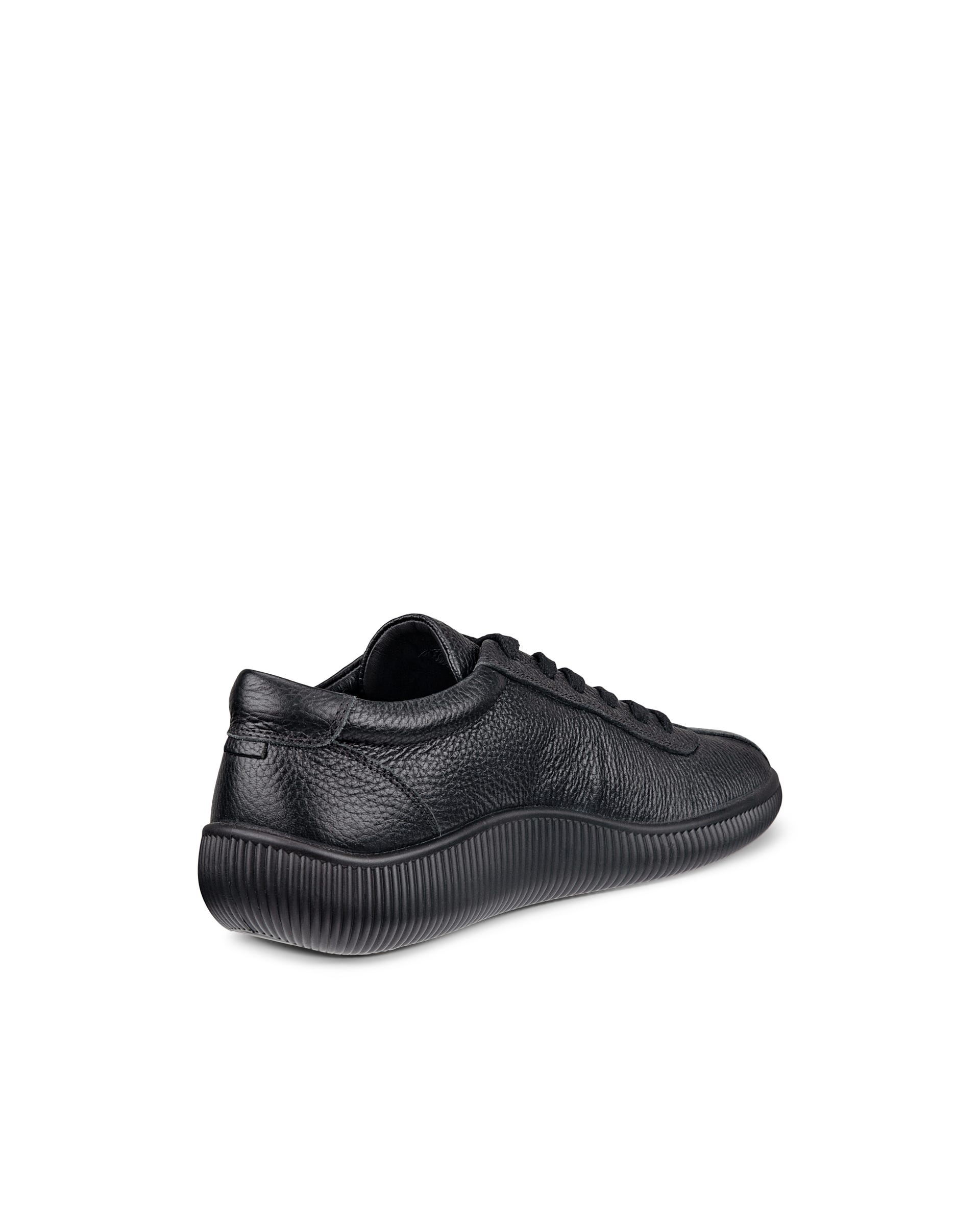 Men's ECCO® Soft Zero Leather Sneaker - Black - Back