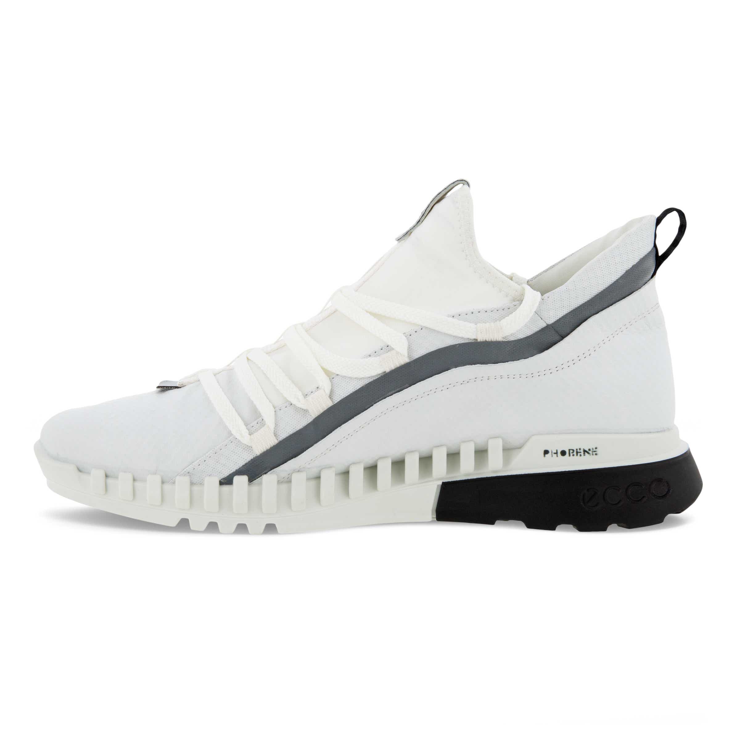Men's ECCO® Zipflex Leather Sneaker - White - Inside