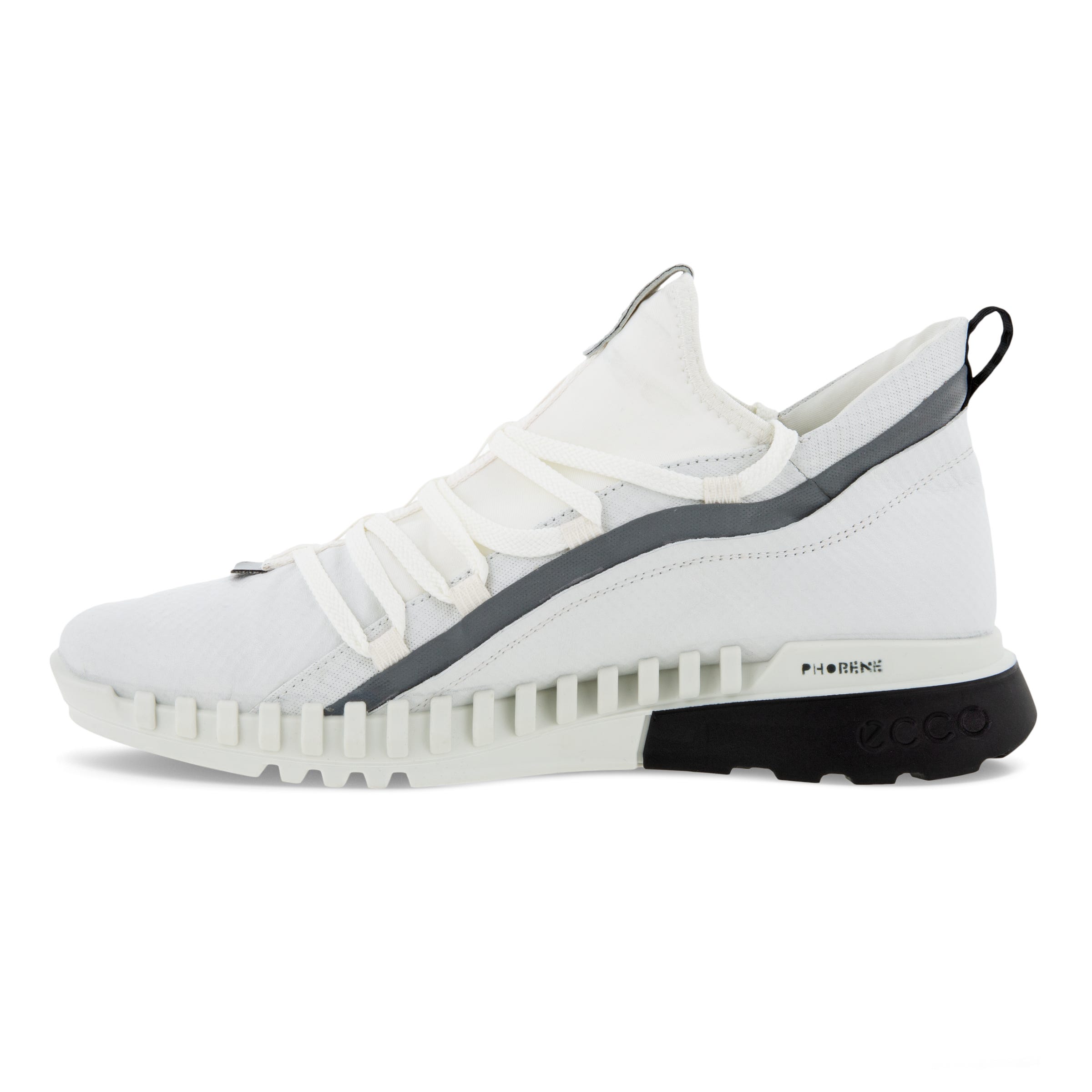 Men's ECCO® Zipflex Leather Sneaker - White - Inside