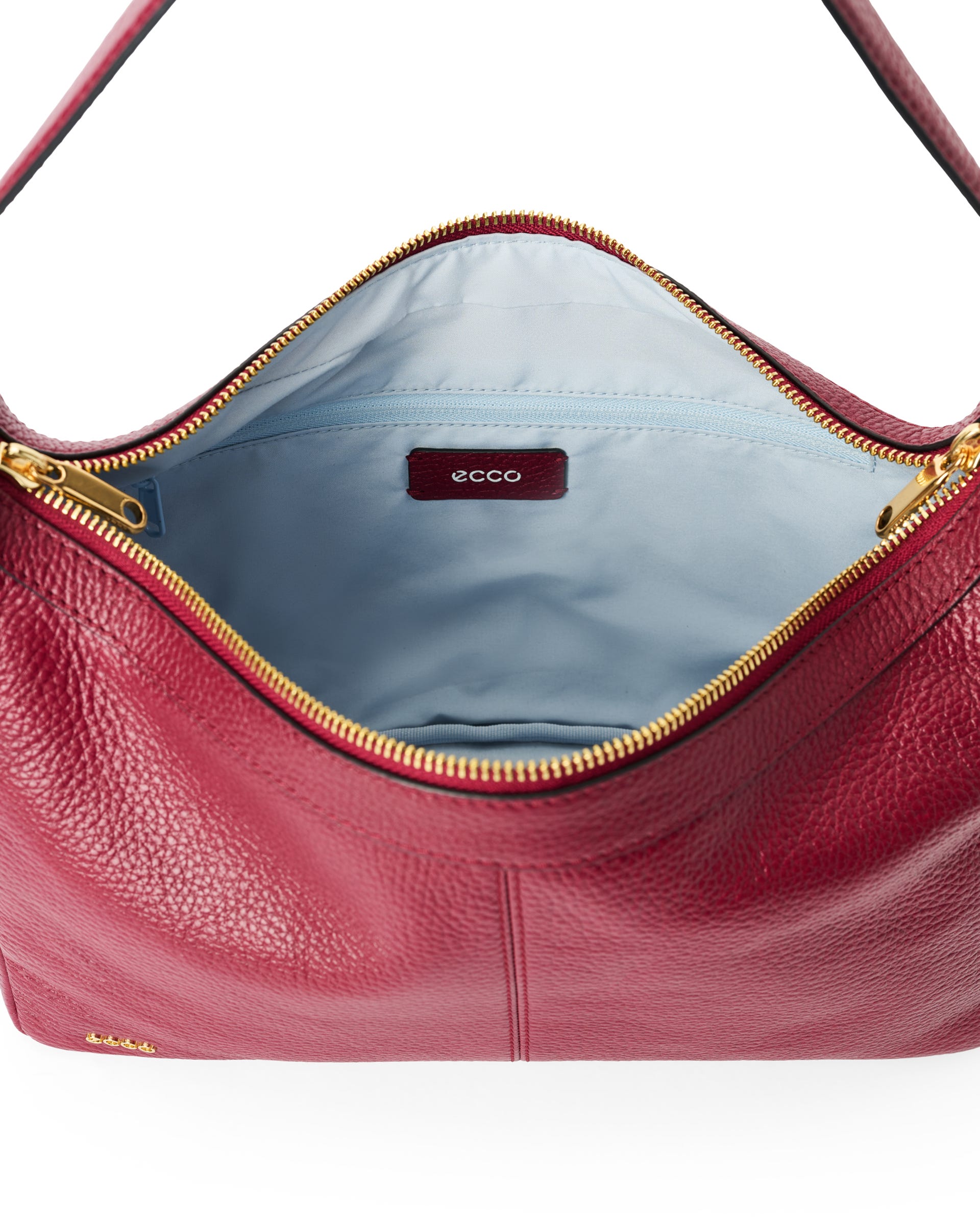 ECCO® Small Hobo Leather Shoulder & Crossbody Bag - Red - Inside