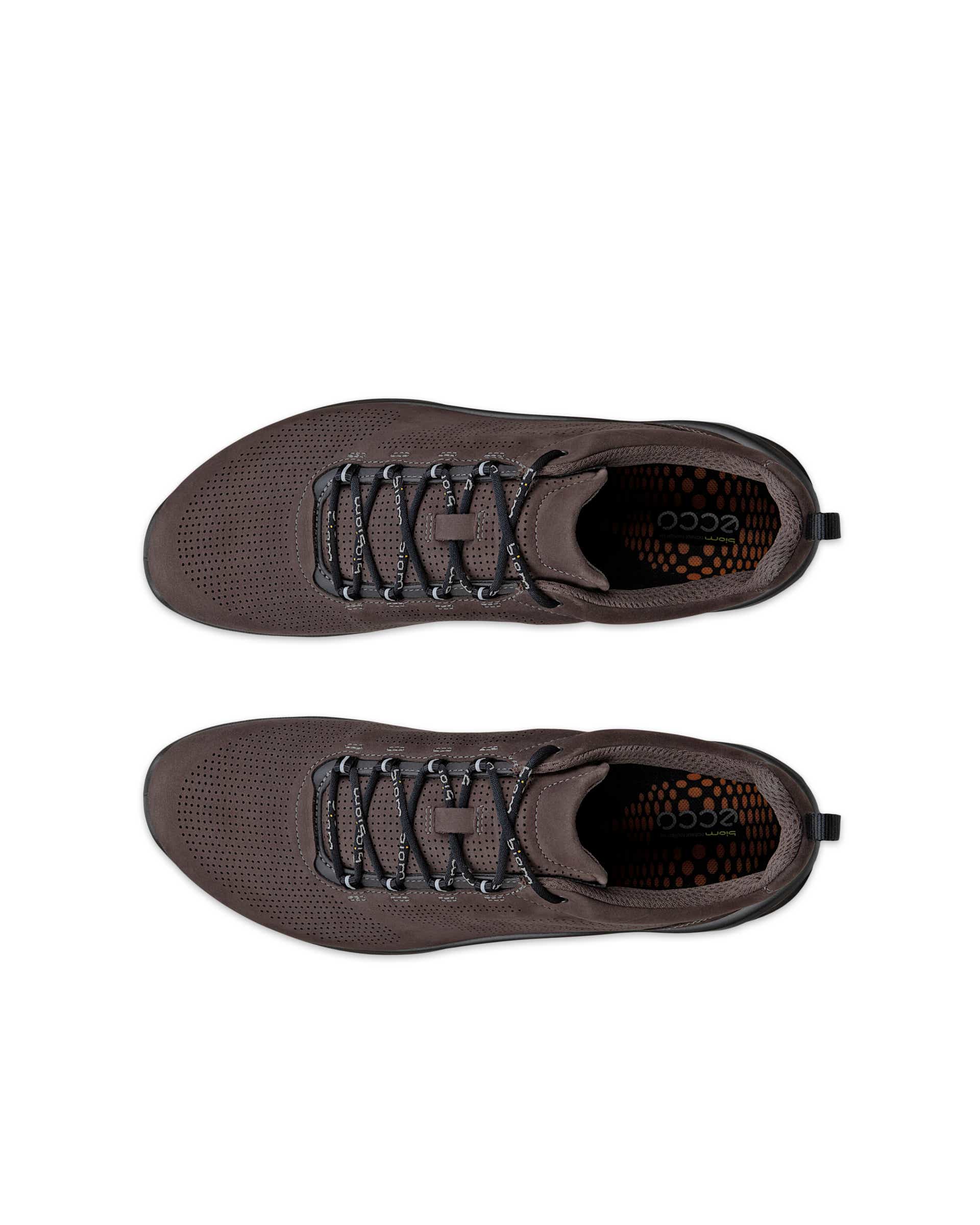 Men's ECCO® BIOM Fjuel Nubuck Outdoor Sneaker - Brown - Top left pair