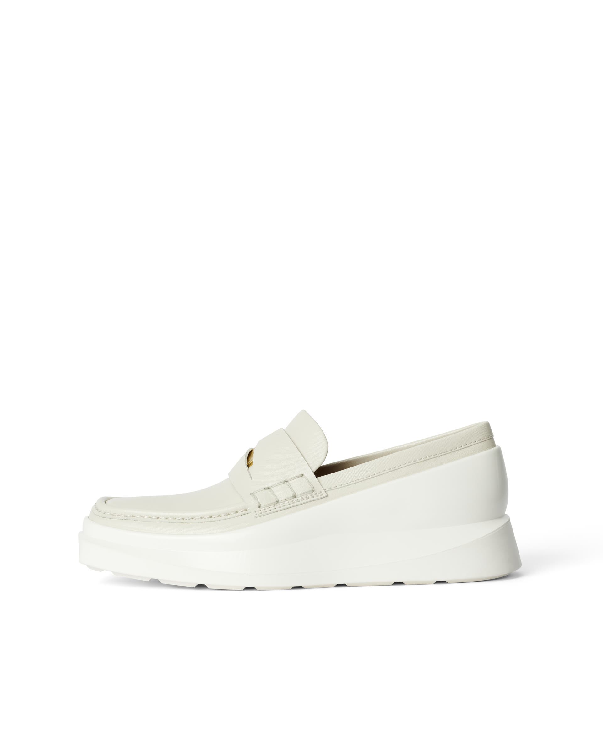 ECCO®.Kollektive Trucker Leather Loafer - White - Outside