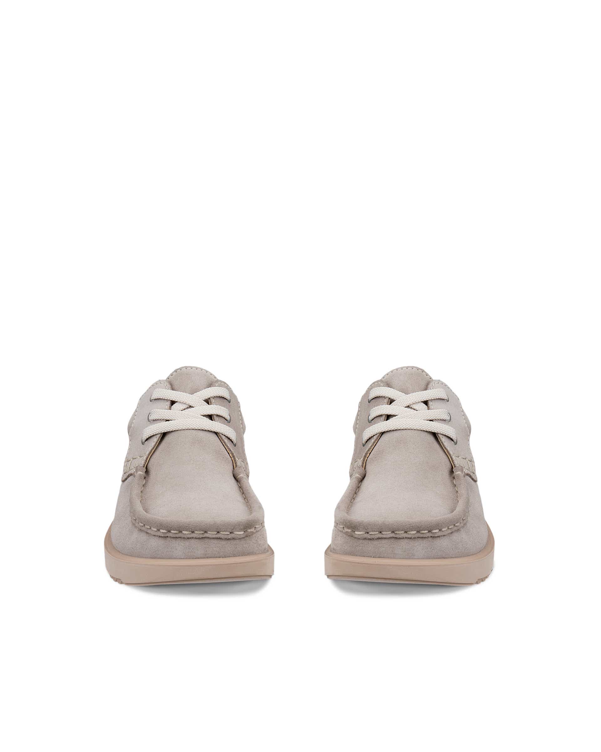 ECCO® JOKE ženske čizme od brušene kože na vezanje - Siva - Front pair