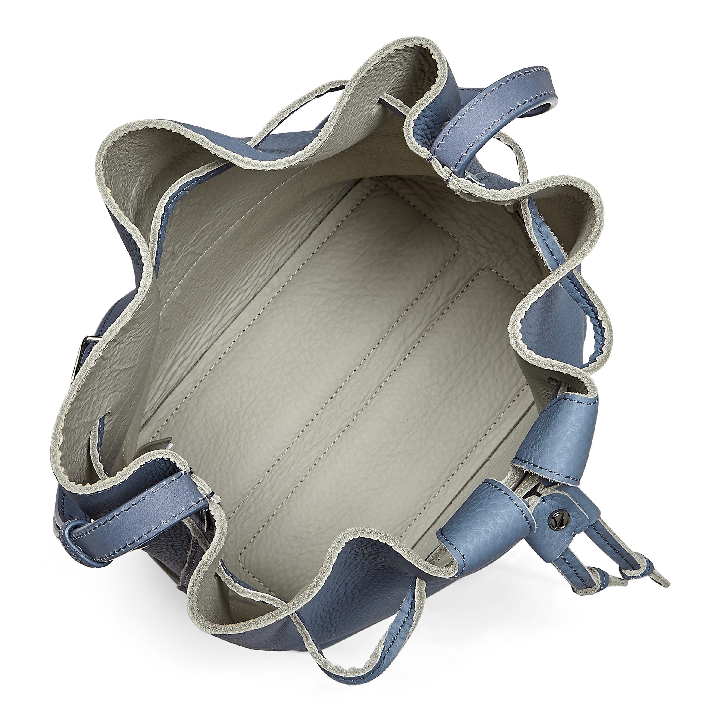 ECCO Jilin Tandem Drawstring Bucket Bag - Blue - Inside