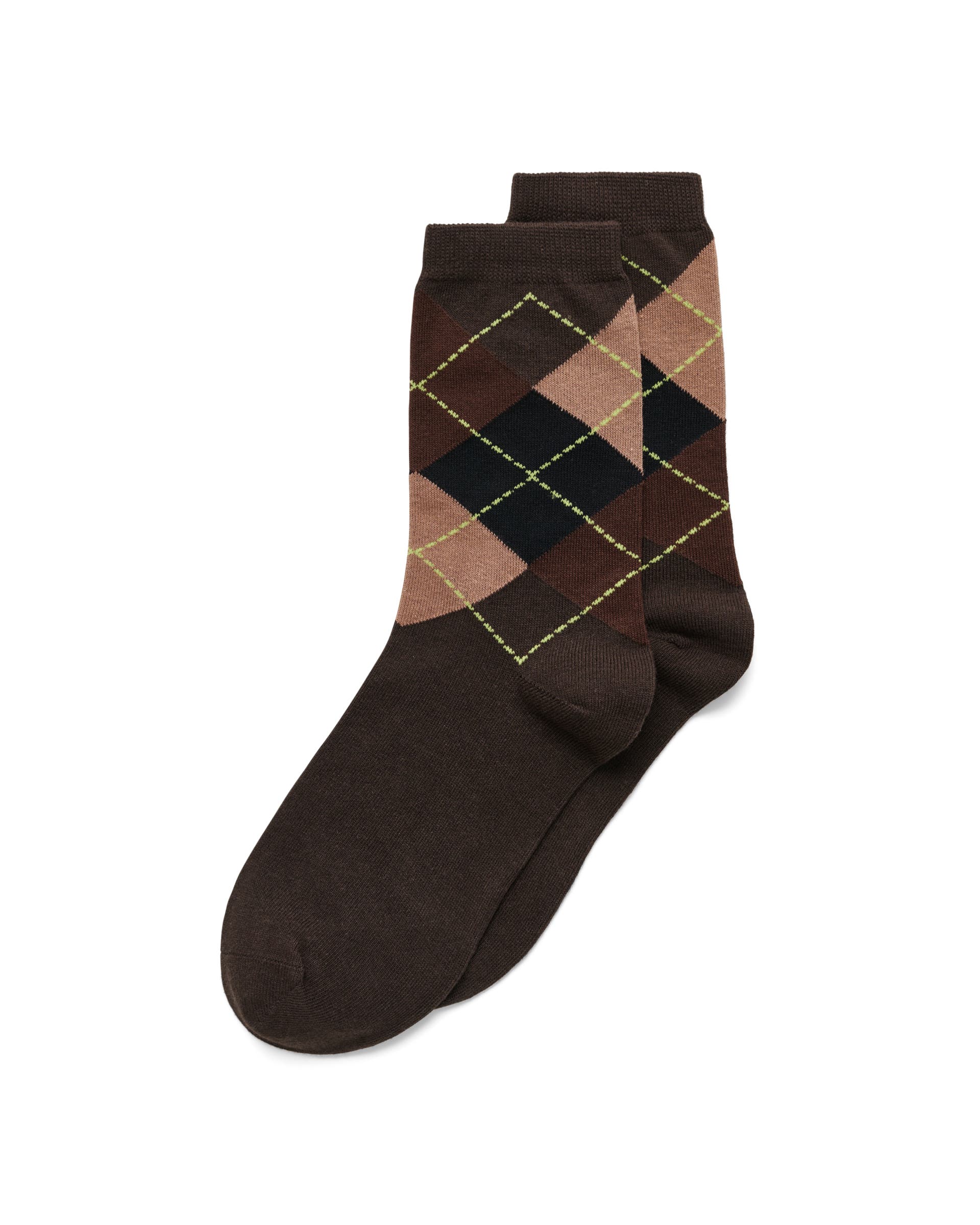Women's ECCO® Classic Harlequin Mid-Cut Socks - Brown - Main