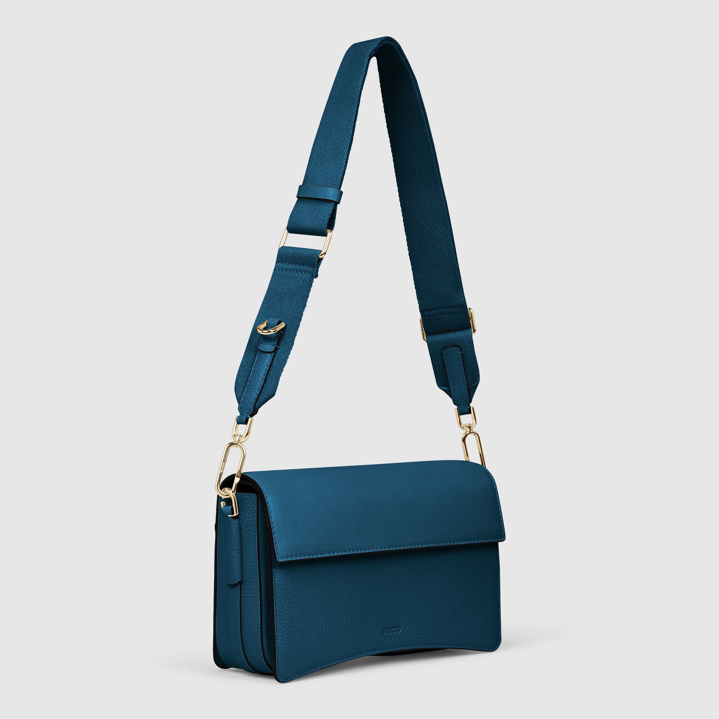 ECCO Textureblock Pinch Full Size レザークロスボディバッグ - ブルー - Main