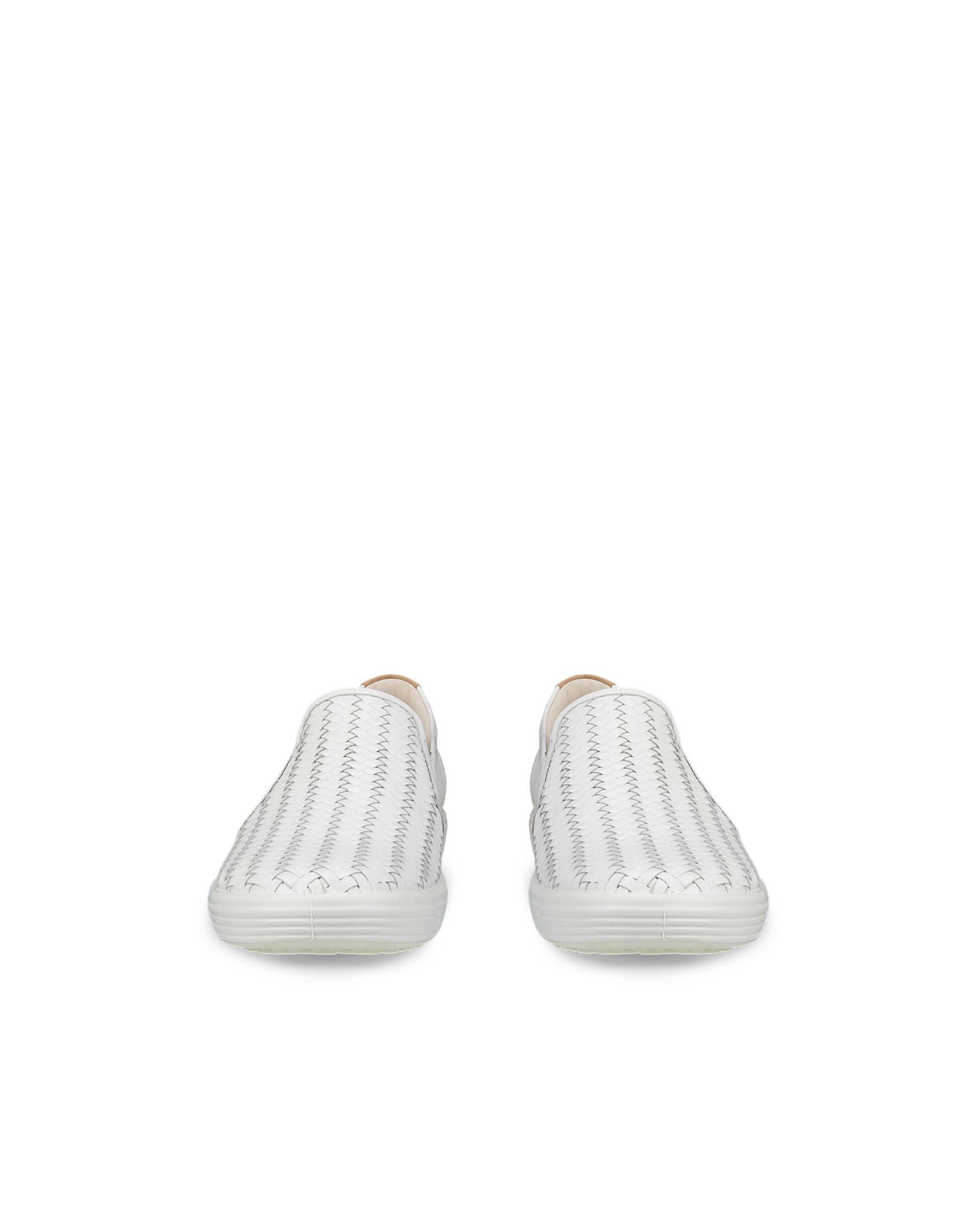 Women's ECCO® Soft 7 Leather Slip-On Sneaker - White - Front pair