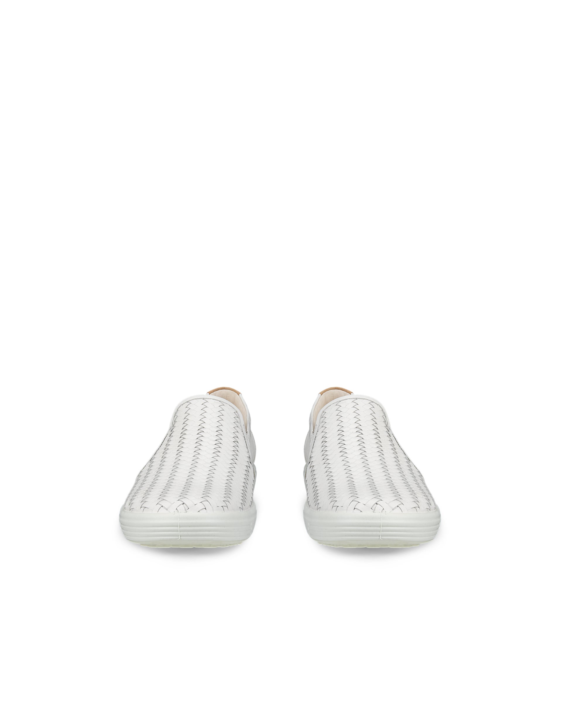 ECCO® SOFT 7 dames leren sneaker - Wit - Front pair