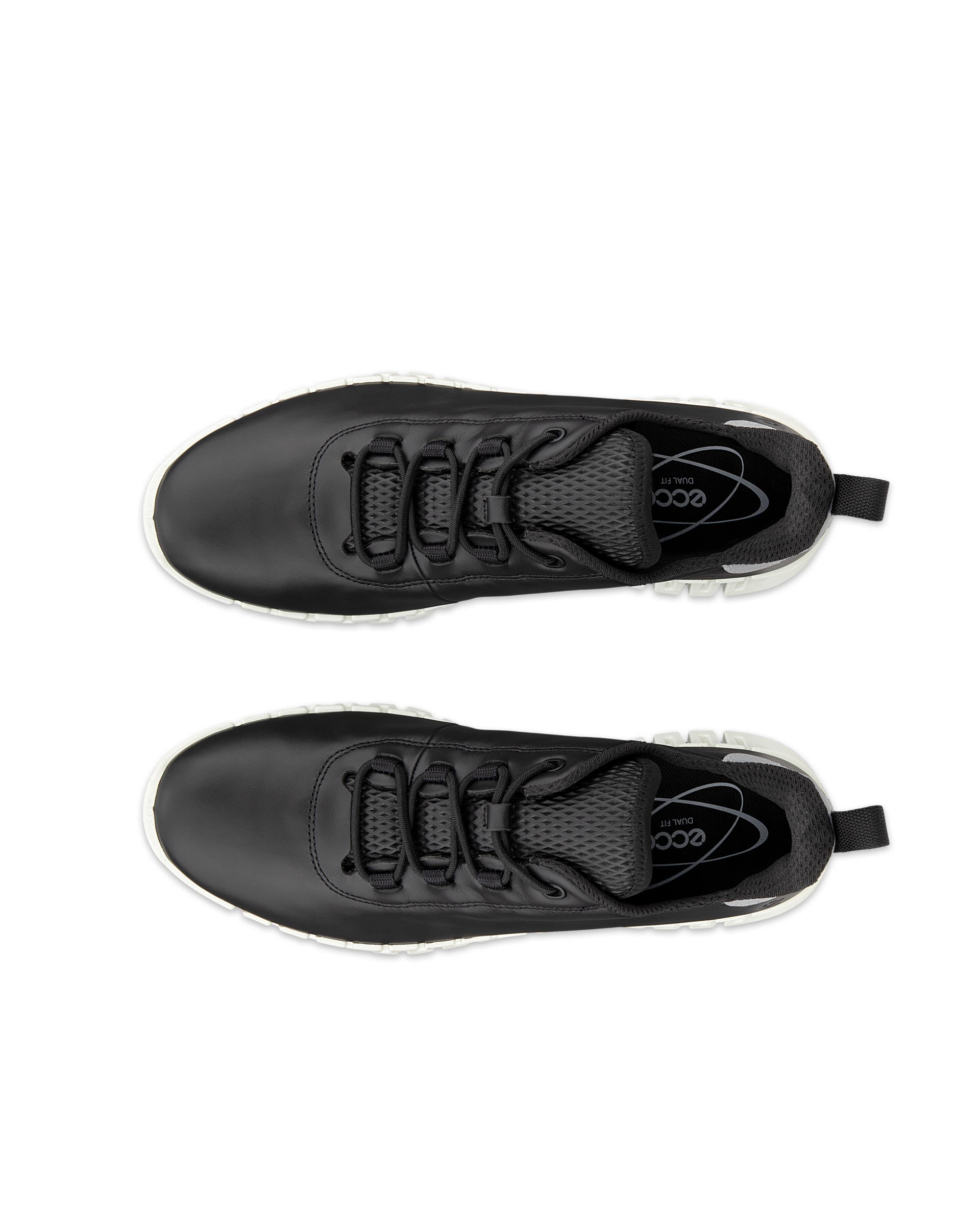 ECCO Gruuv Flexible Sole Women ウィメンズ レザースニーカー - ブラック - Top left pair