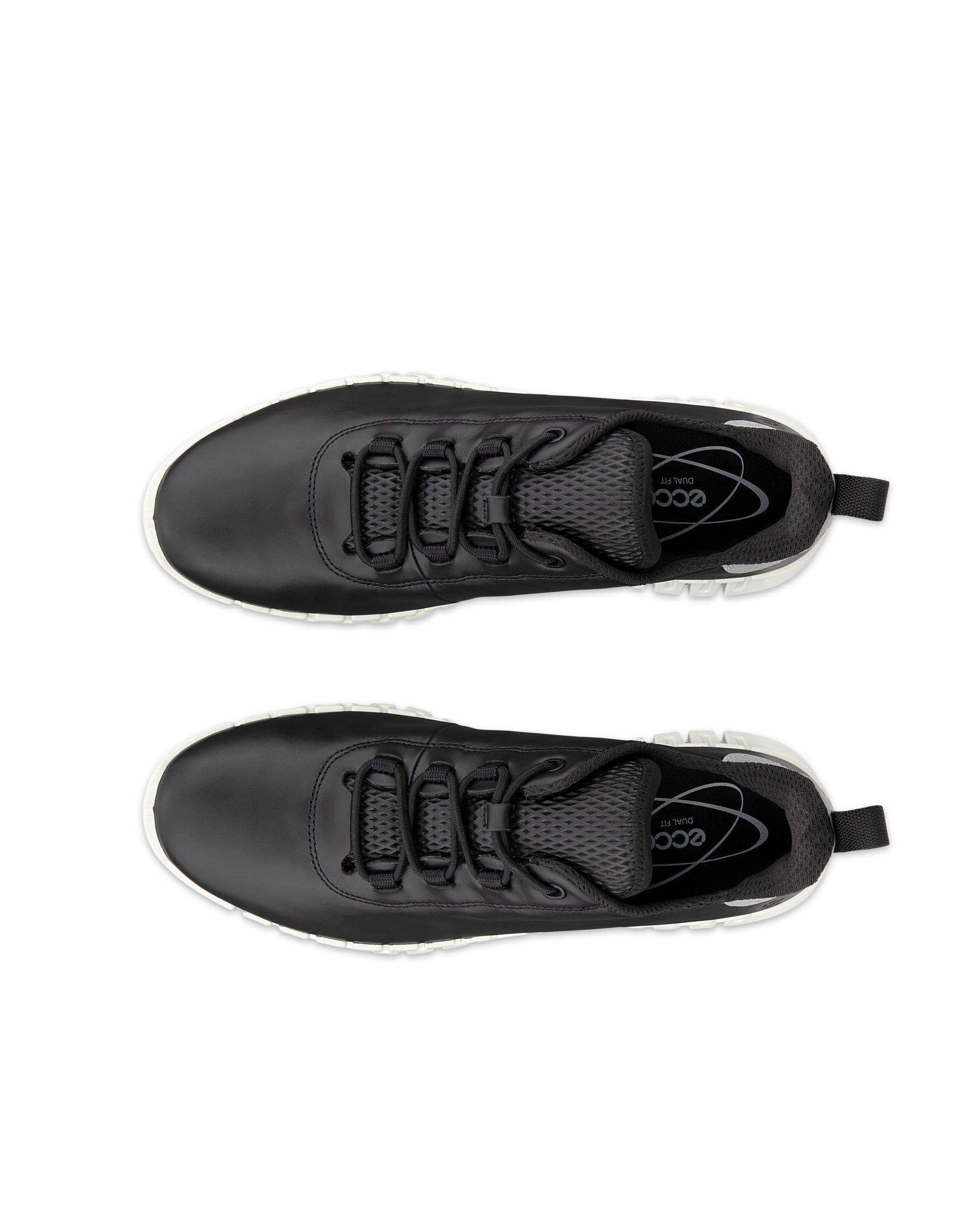 ECCO Gruuv Flexible Sole Women ウィメンズ レザースニーカー - ブラック - Top left pair