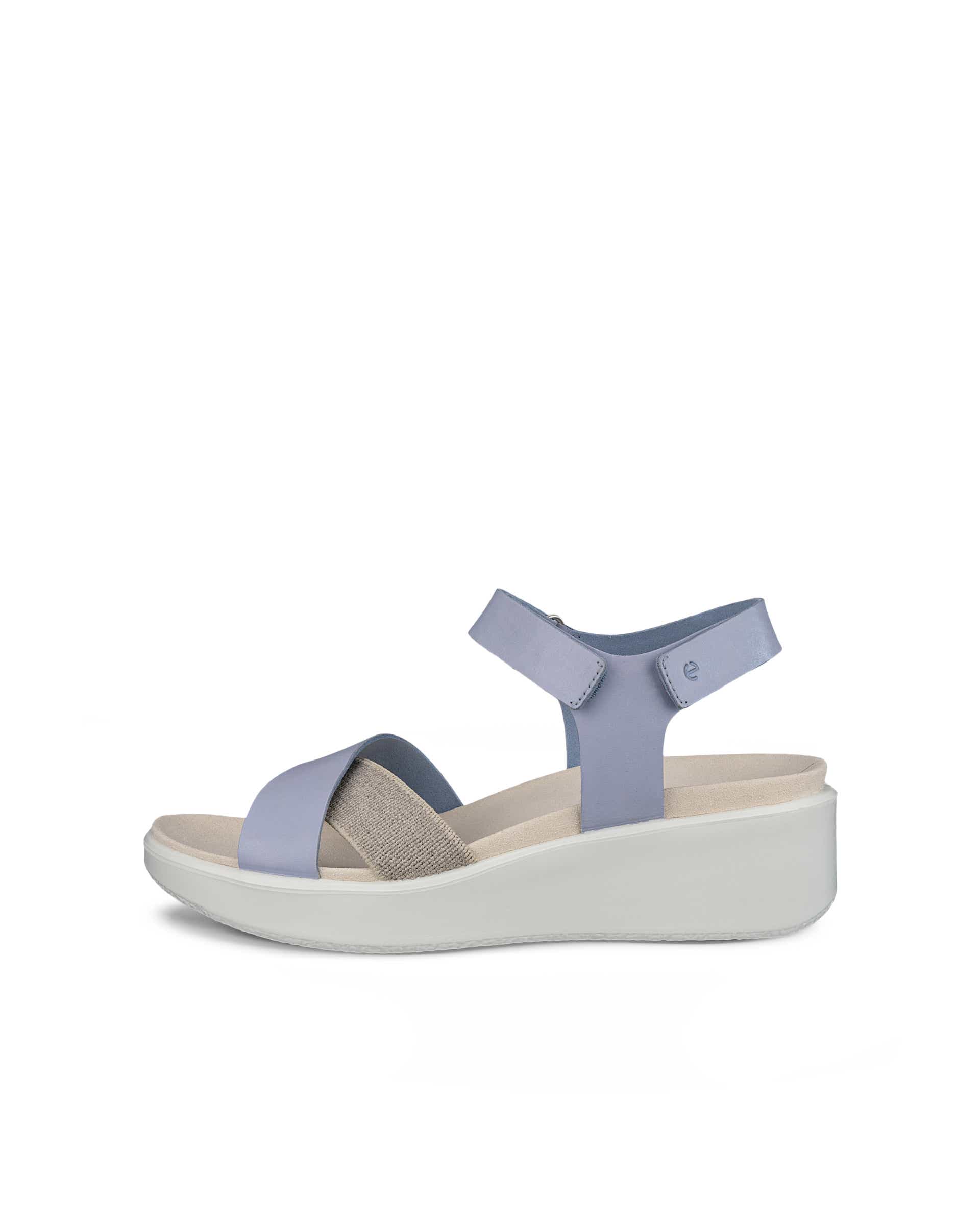 ECCO® Flowt Wedge LX Dames nubuck sleehak sandaal - Blauw - Outside
