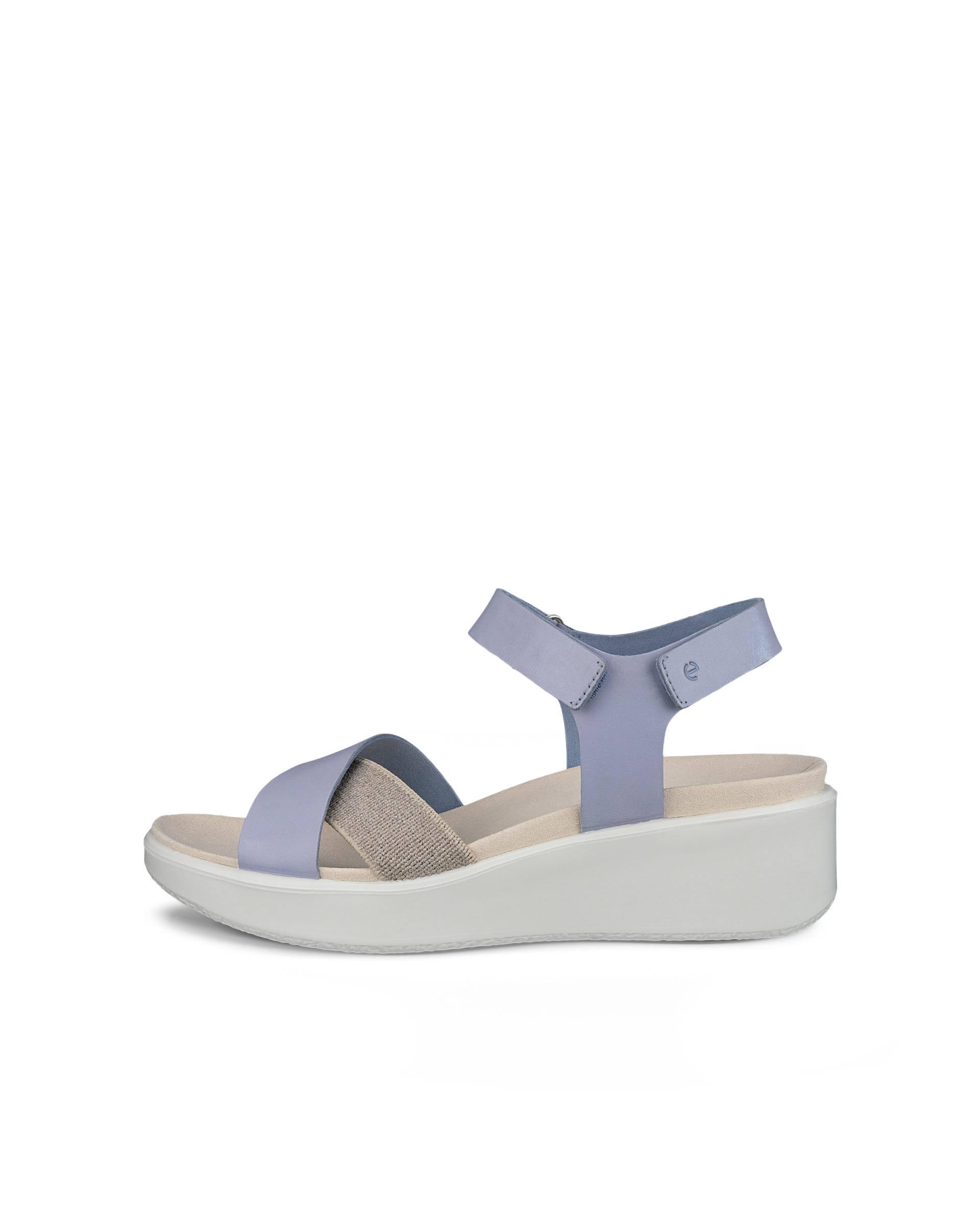 ECCO® Flowt Wedge LX Dames nubuck sleehak sandaal - Blauw - Outside