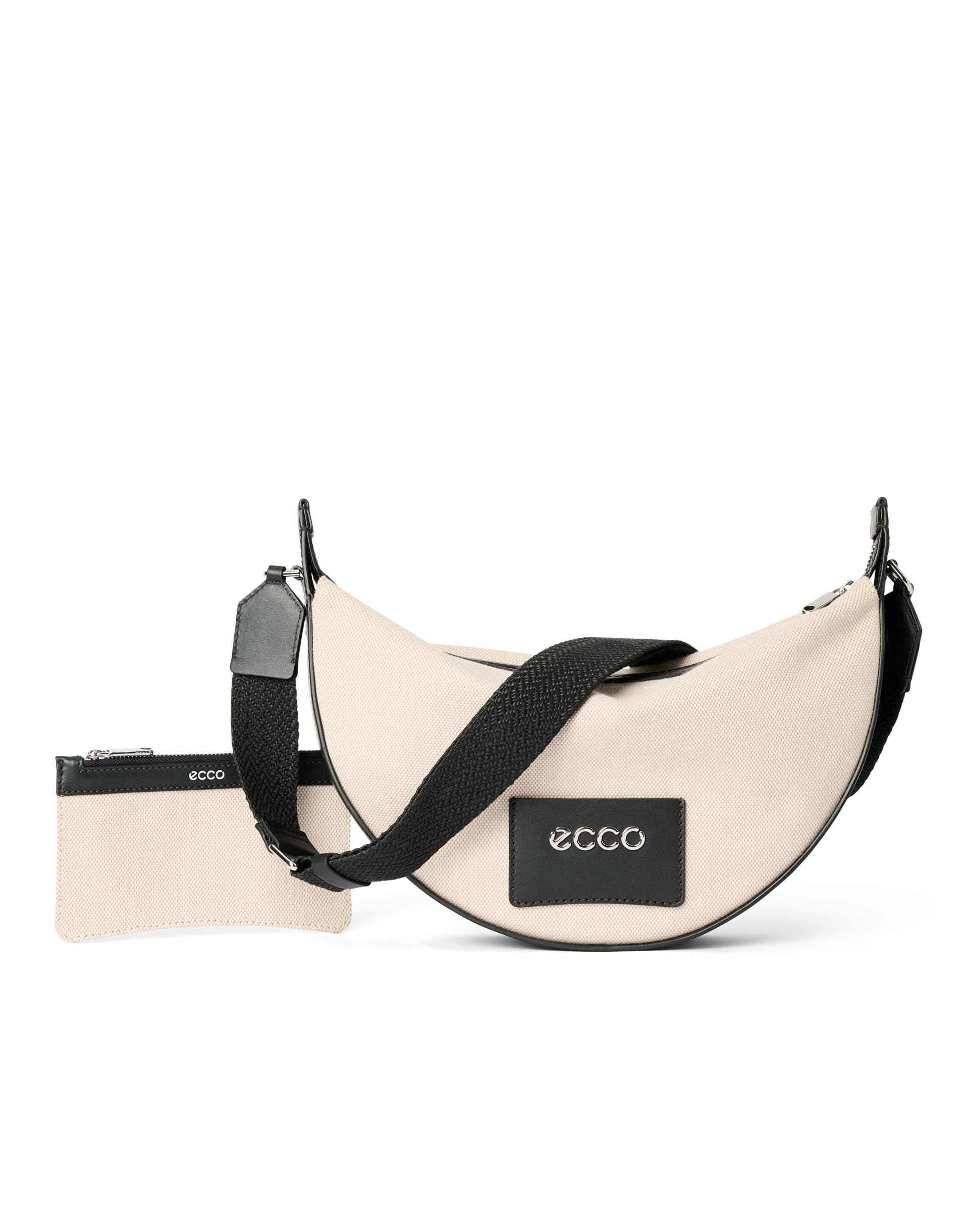 ECCO® Fortune Medium Canvas Leather Crossbody Bag - Beige - Main