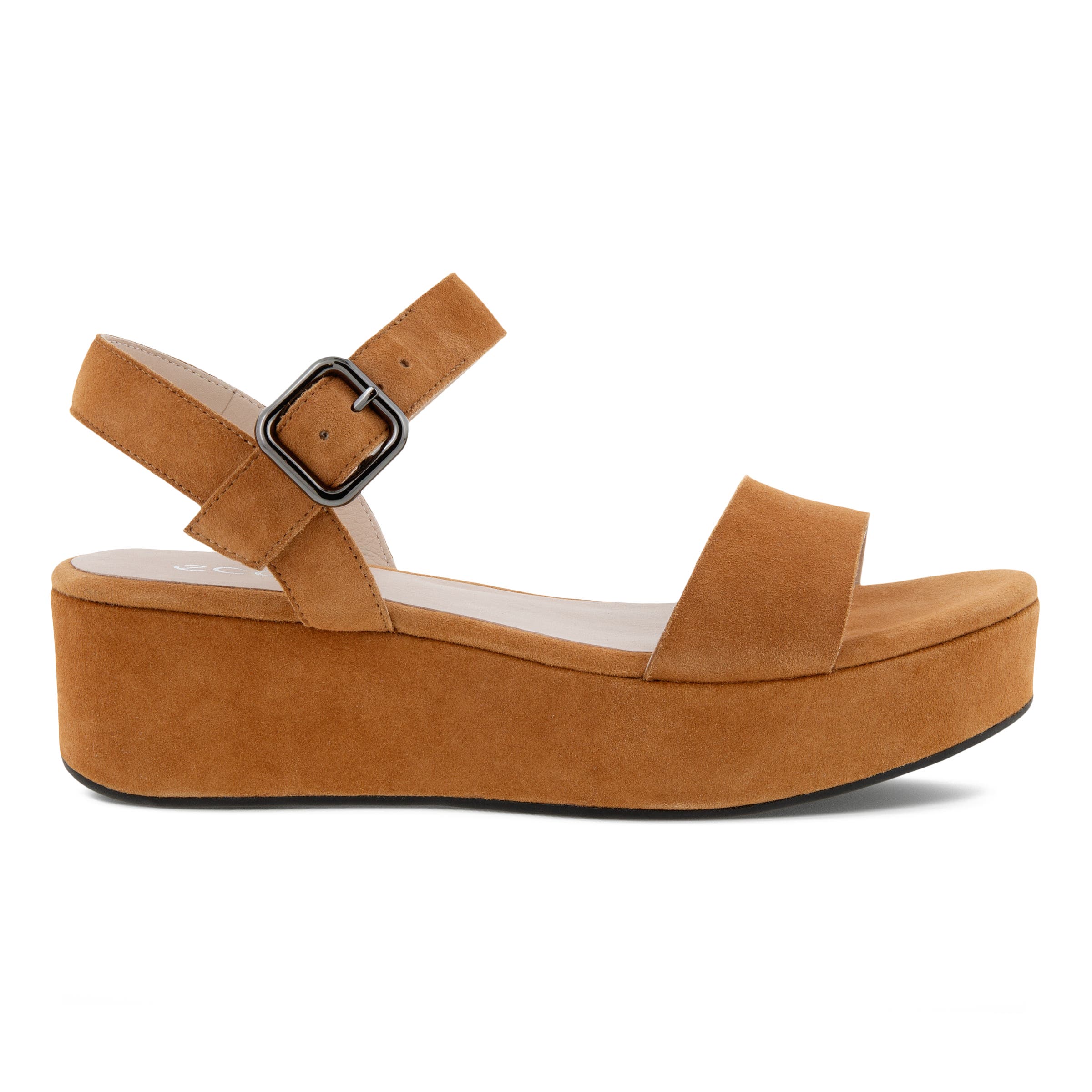 ECCO Elevate Plateau ウィメンズ スエードフラットサンダル - ブラウン - Outside