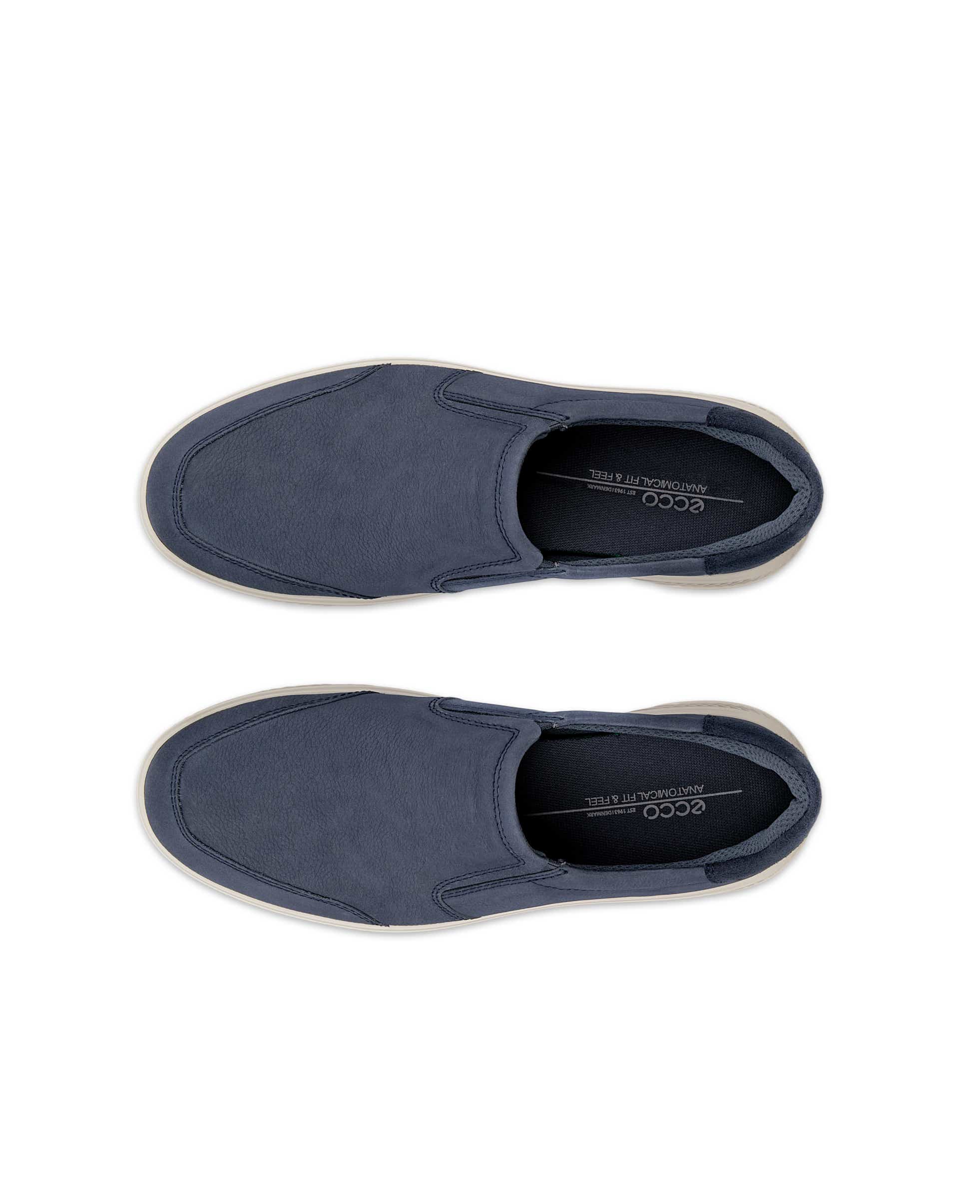 ECCO® MOVE chaussures sans lacet en nubuck pour homme - Bleu - Top left pair