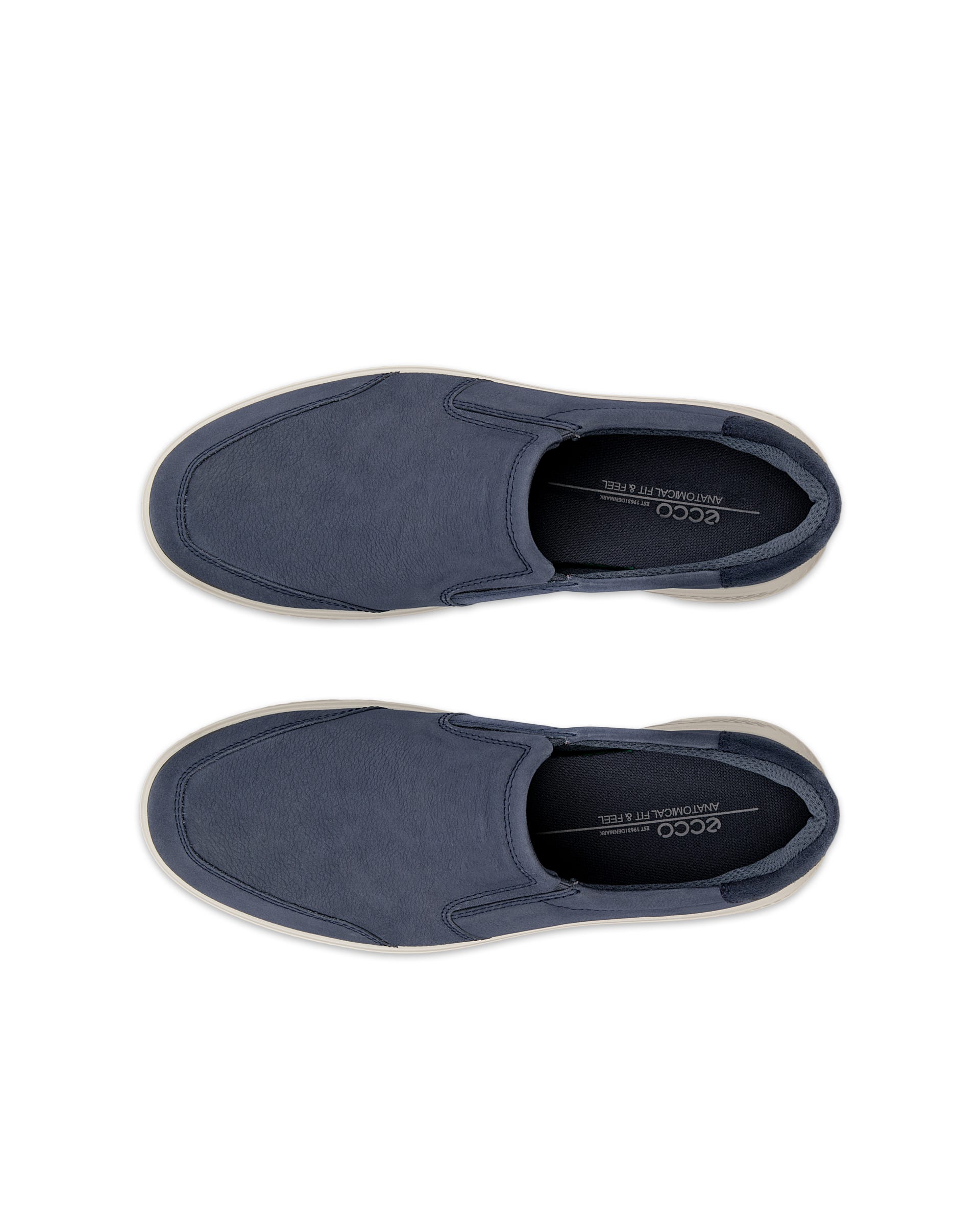 ECCO® MOVE chaussures sans lacet en nubuck pour homme - Bleu - Top left pair