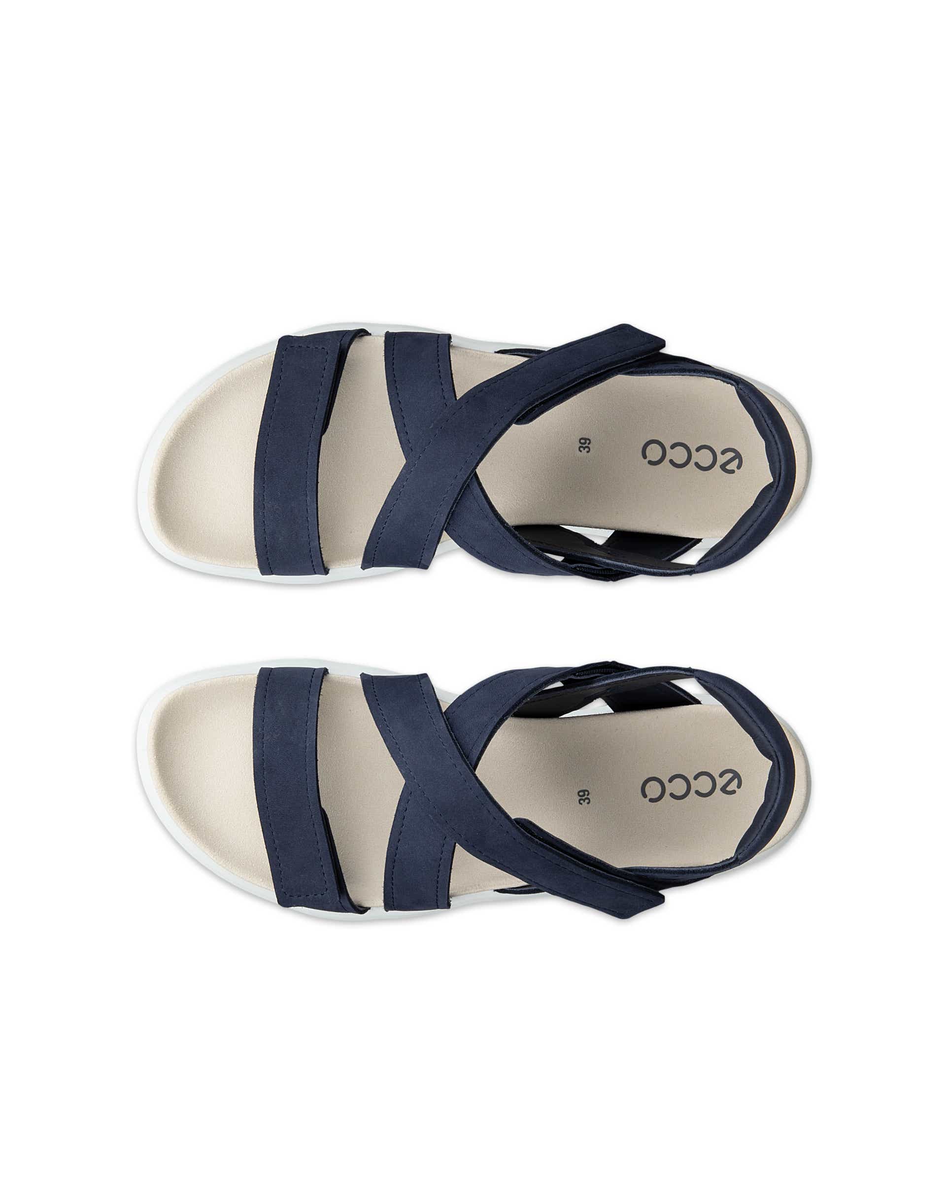 ECCO® SOFT SANDAL sandaler i nubuck med to remme til damer - Blå - Top left pair