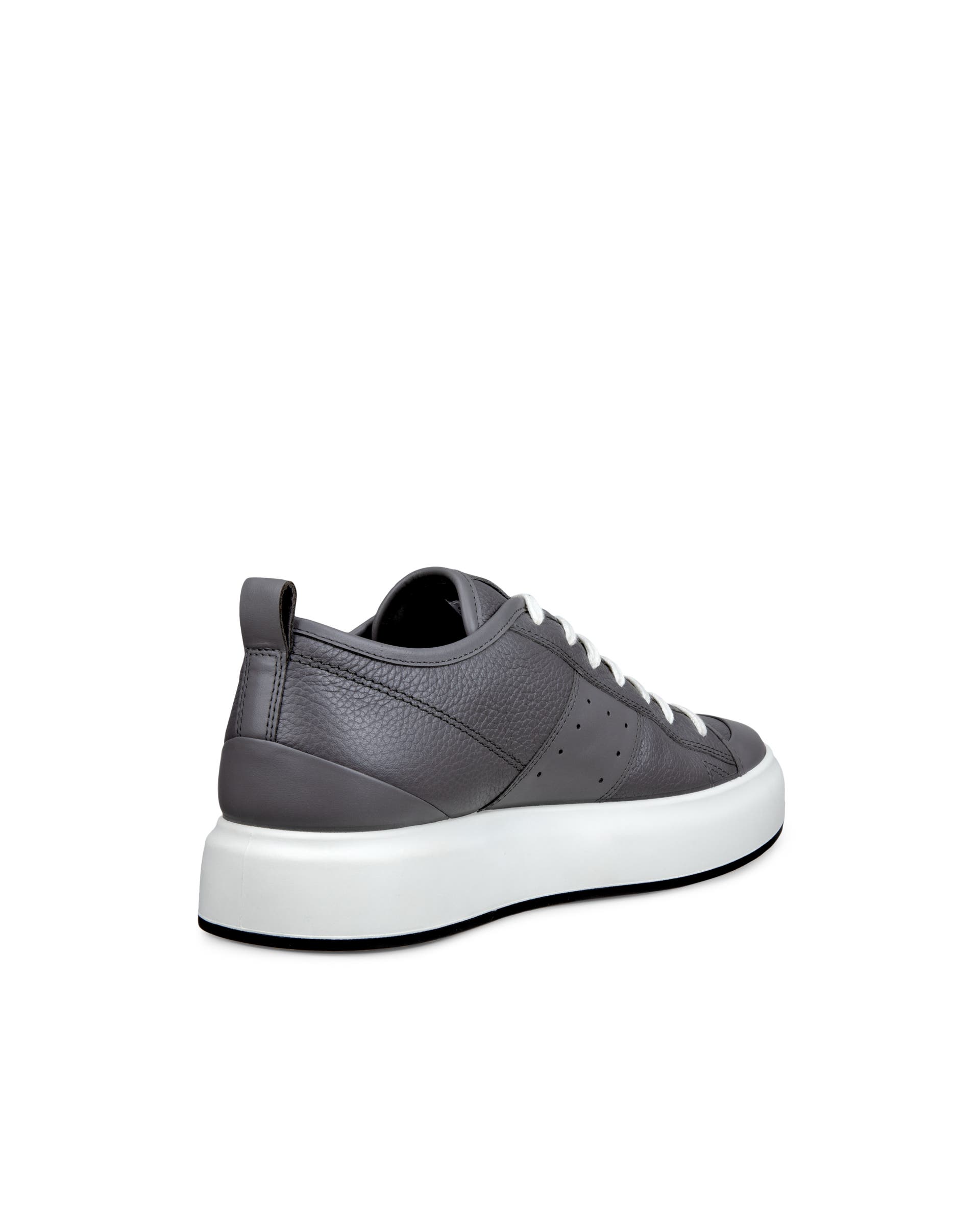 Men's ECCO® Street Ace Leather Sneaker - Grey - Back