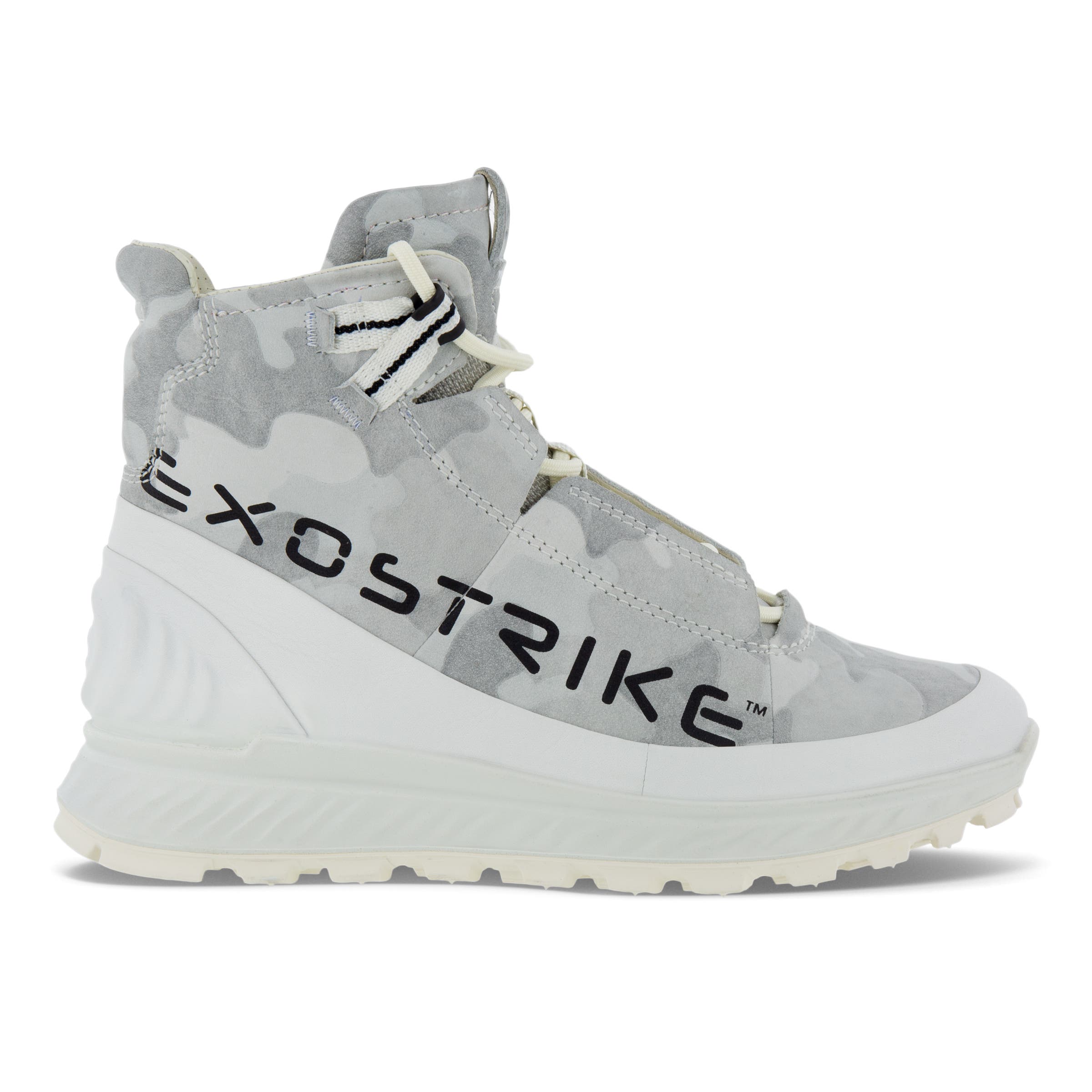 Women's ECCO® Exostrike Nubuck Sneaker Boot - White - Outside