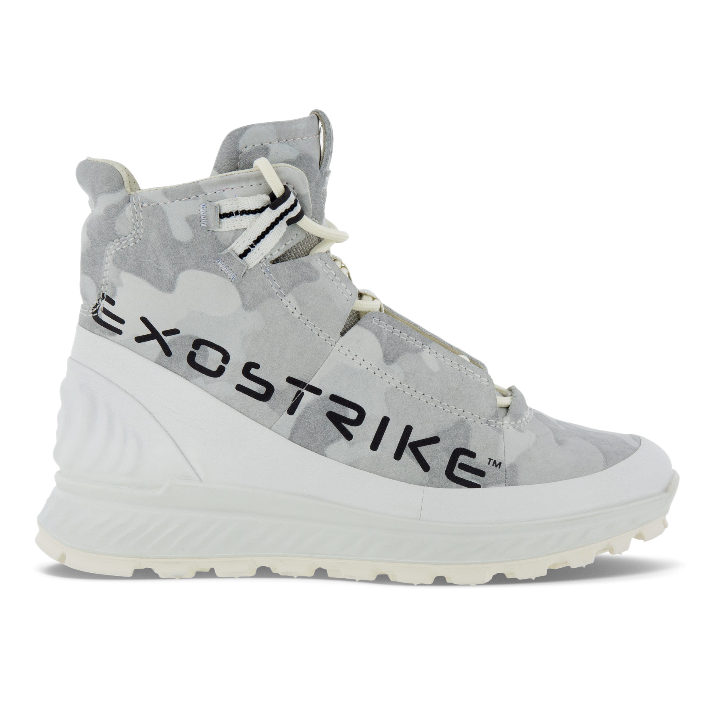 Women's ECCO® Exostrike Nubuck Sneaker Boot - White - Outside